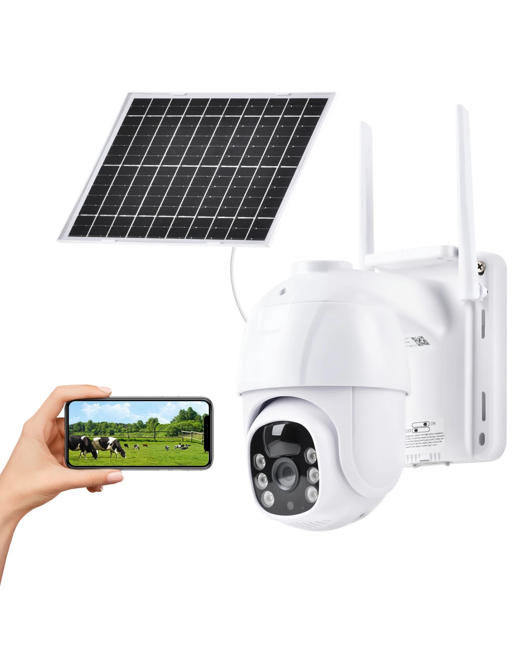 1 Advwin 4G LTE Solar Security Camera Outdoor No WiFi Cam Colour Night Vision - White, 1 of 6