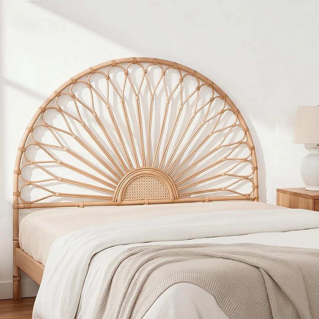 3 Artiss Bed Headboard Queen Bedhead Rattan - MARI - Natural, 3 of 7