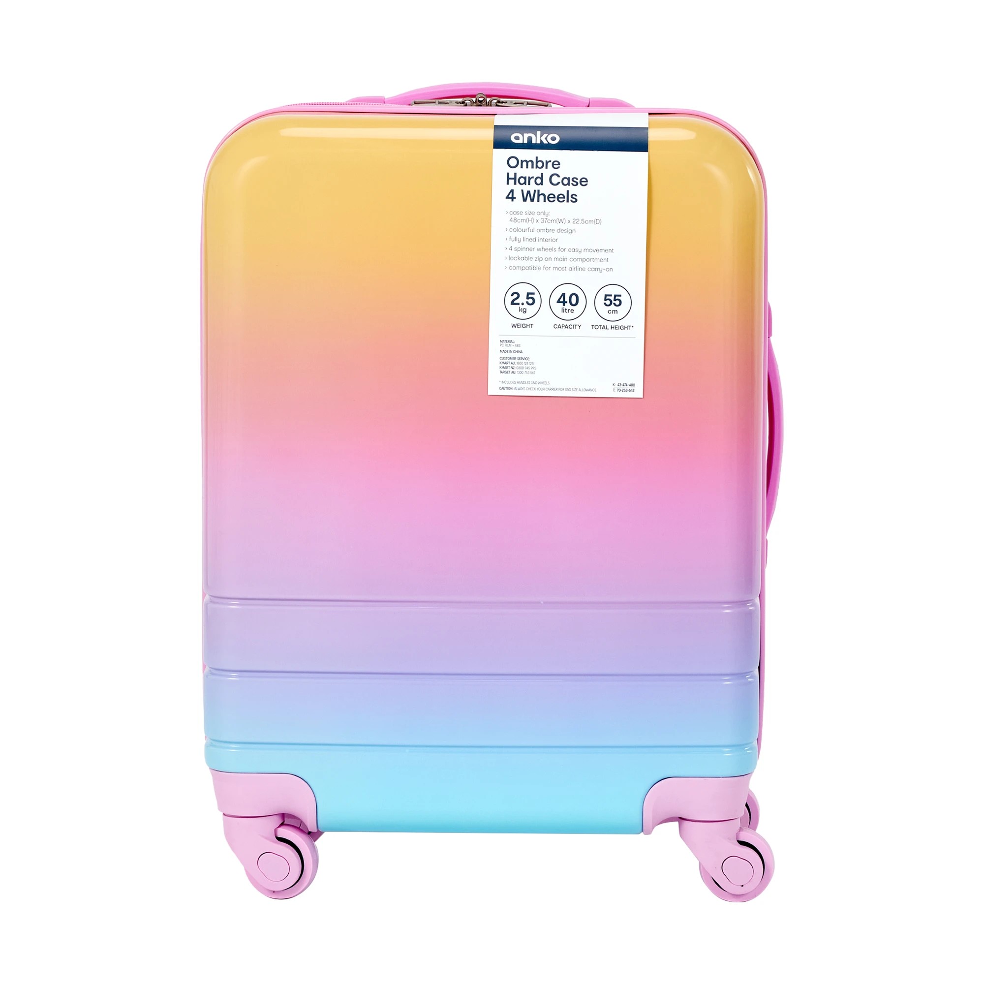 8 55cm Ombre Hard Case 4 Wheels - Sunset, 8 of 8