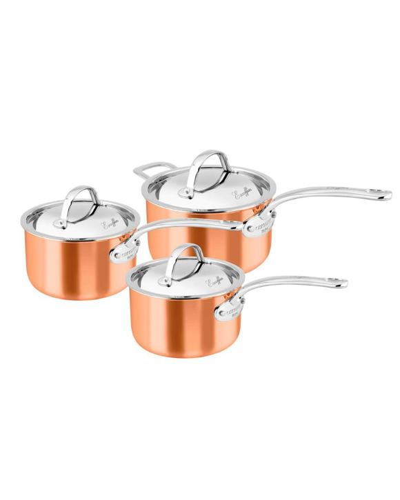 Chasseur Escoffier 3 Piece Induction Copper Saucepan Set