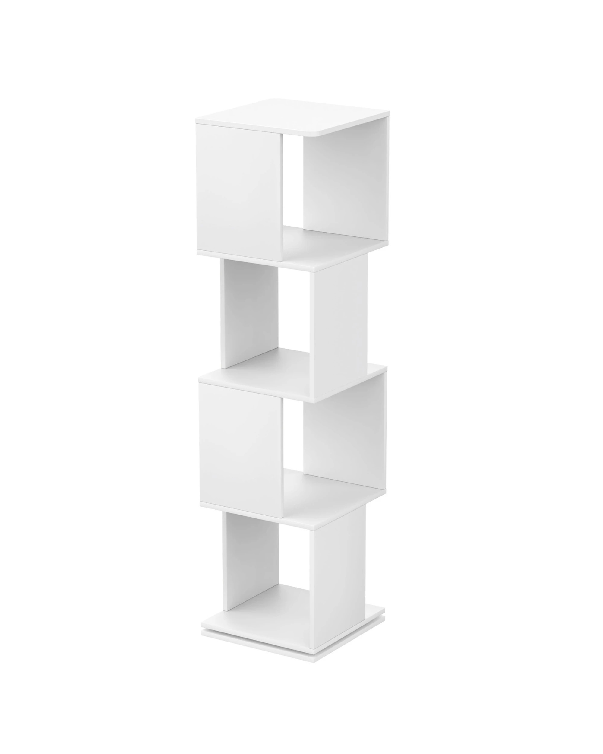 1 Advwin 4-Tier Rotating Bookshelf 360 Swivel Display Rack Corner Bookcase Cabinet, 1 of 8