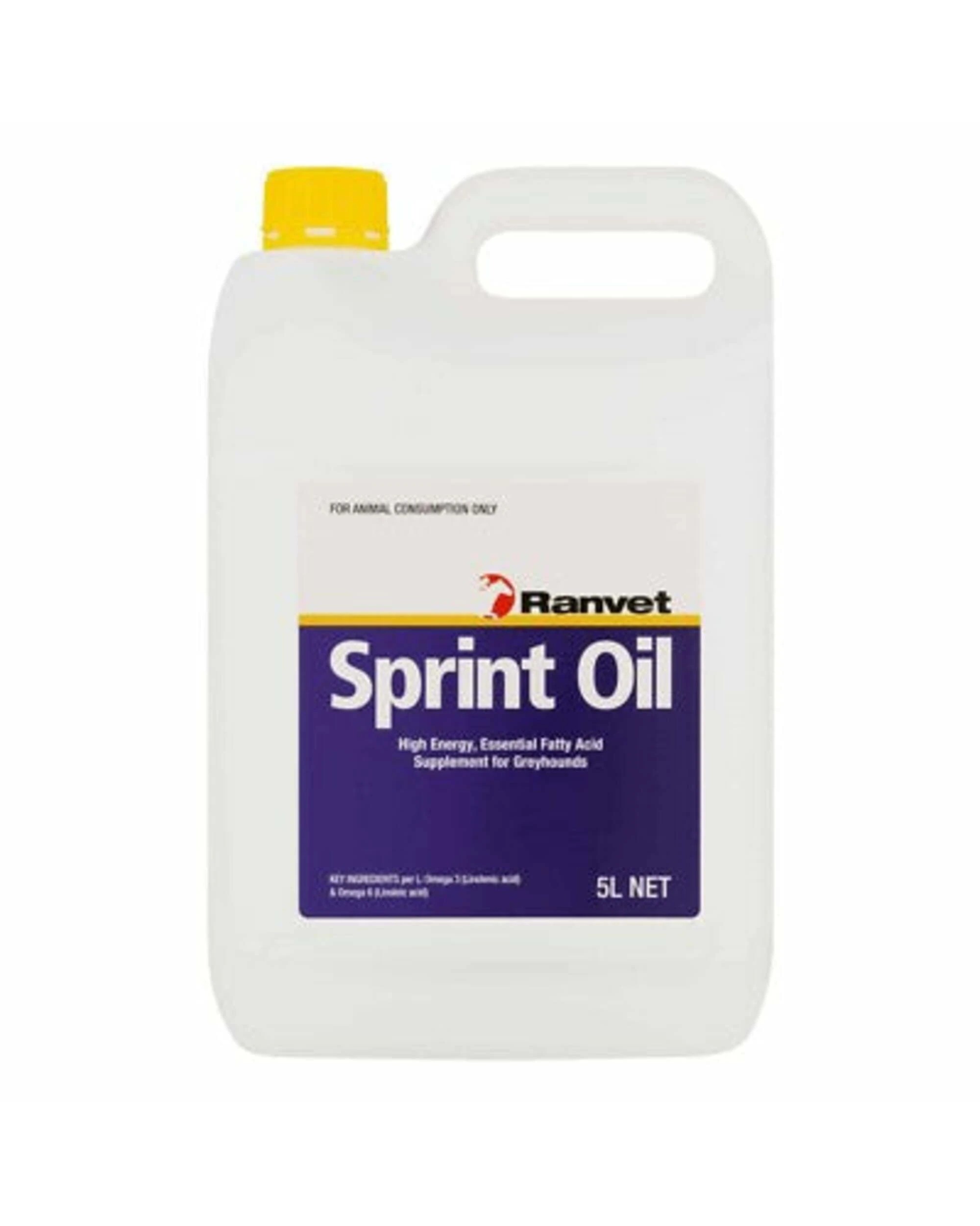 1 Ranvet Sprint Oil Greyhounds Essential Fatty Acid Supplement 5L, 1 of 1