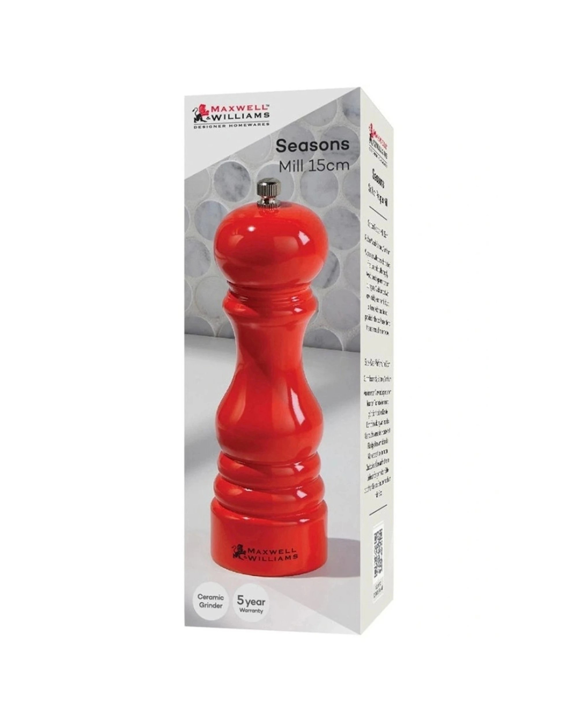 4 Maxwell & Williams 2x Seasons Salt and Pepper Mill Set 15cm - Red, 4 of 6