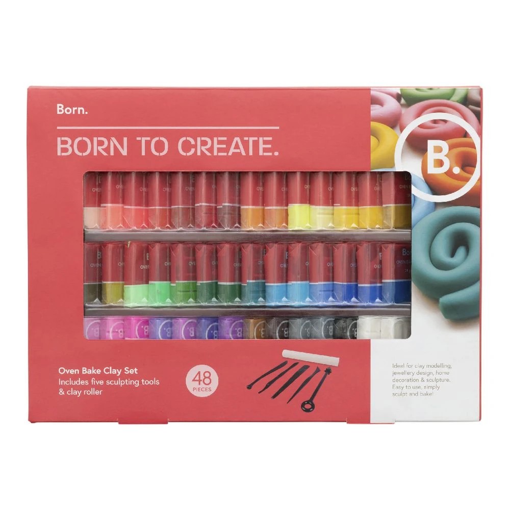 6 Born Polymer Clay Set with Tools 48 Pack, 6 of 6