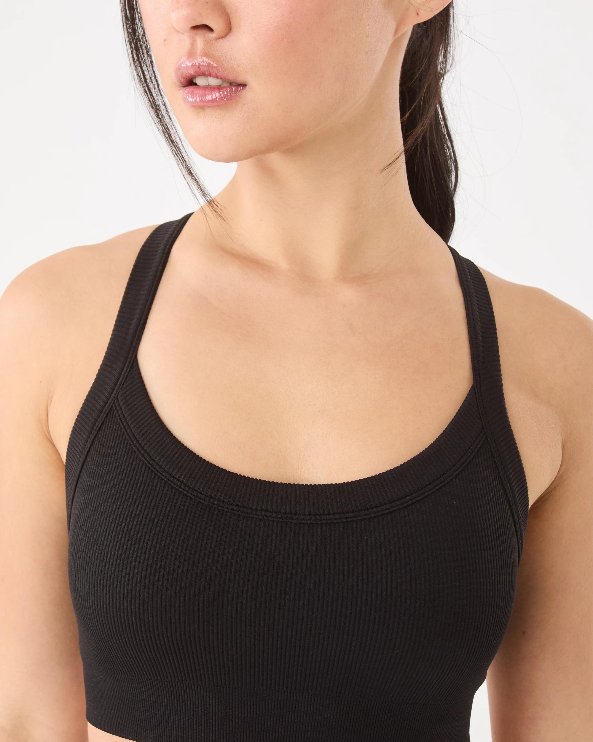 6 Active Womens Seamfree Support Crop Top Black, 6 of 9