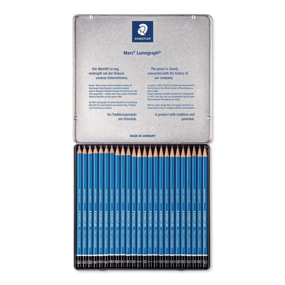 2 Staedtler Lumograph Pencils Black Lead 24 Set, 2 of 3