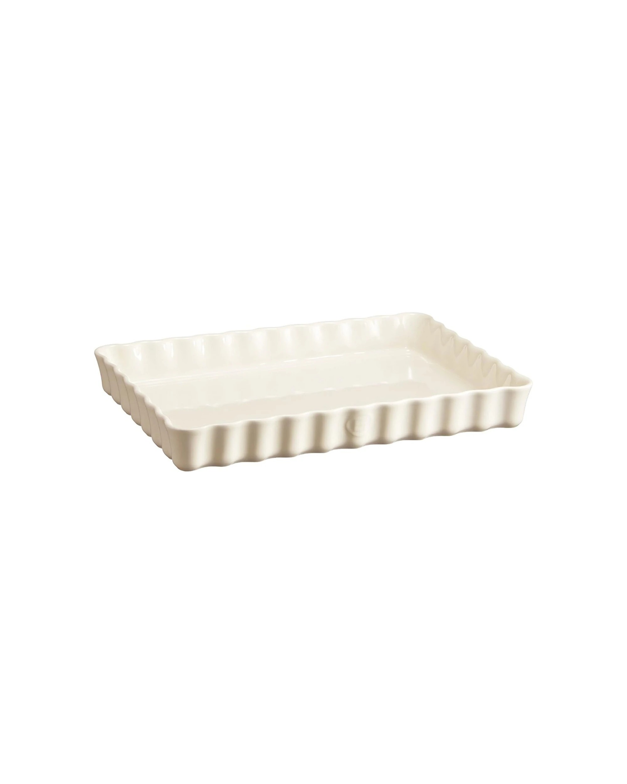 1 Emile Henry 34cm Ceramic Deep Tart Baking Dish Rectangle Clay - White, 1 of 3