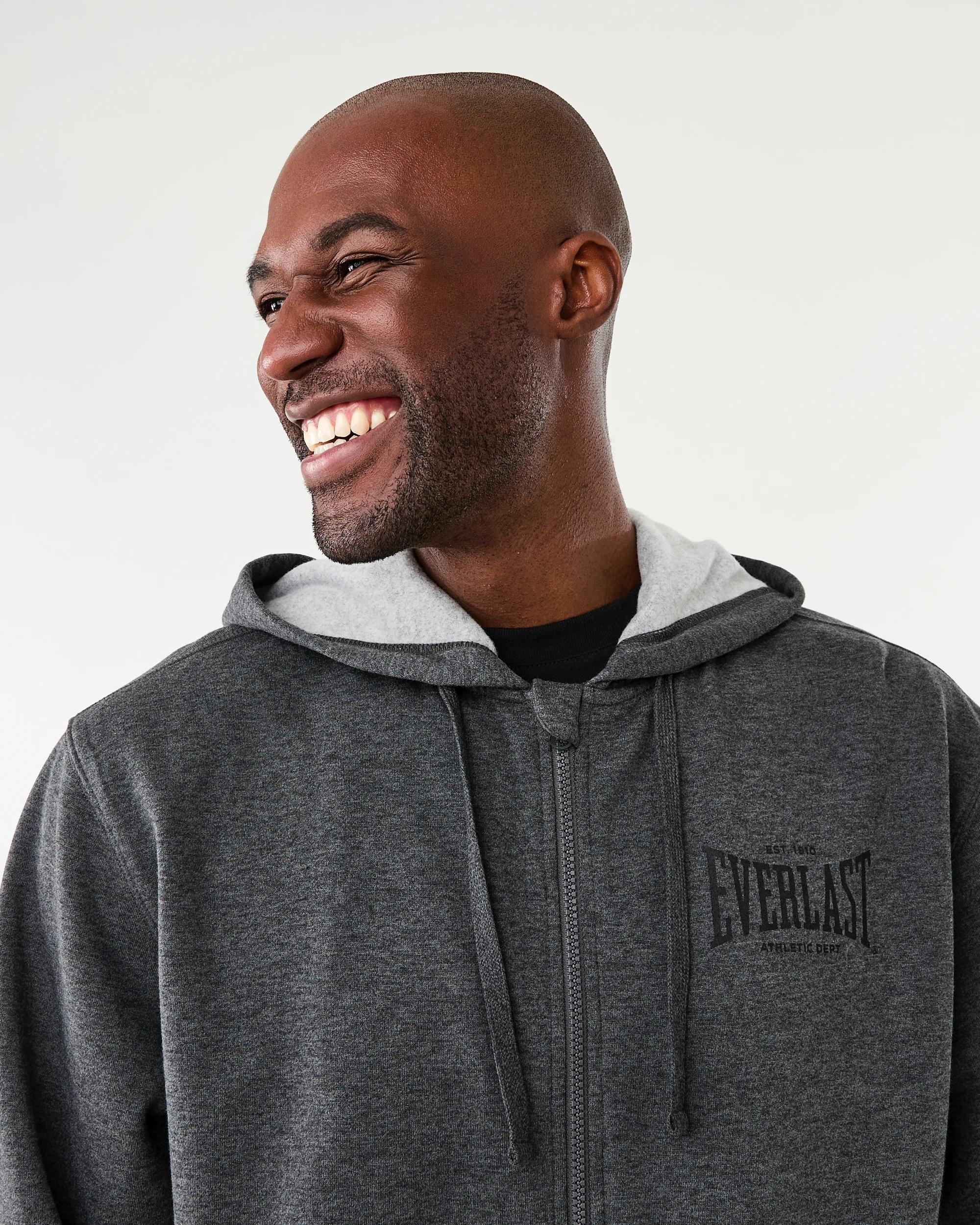 4 Everlast Mens Zip Through Hoodie Char Marle, 4 of 8