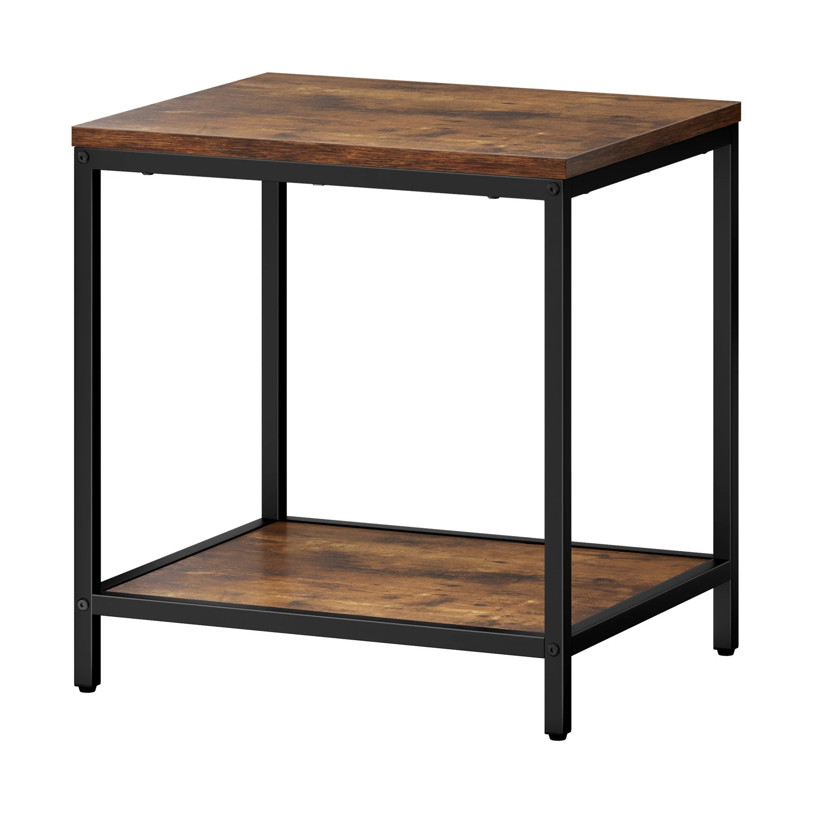 1 Alfordson Coffee Table 2-tier Side Table Industrial - Oak, 1 of 9