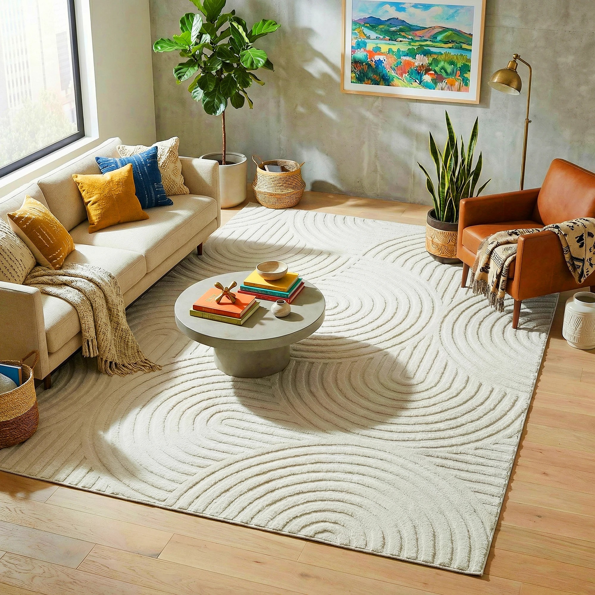 1 Common Ground Rugs Sanctuary Zina 330x240cm - Extra Large Floor Rug - White, 1 of 7