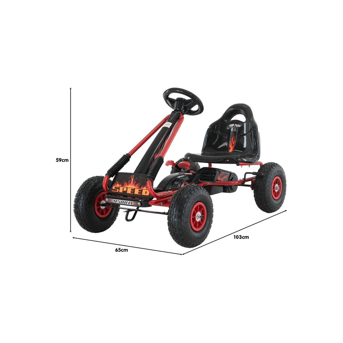 10 Kahuna G95 Kids Ride On Pedal-powered Go Kart - Red, 10 of 10