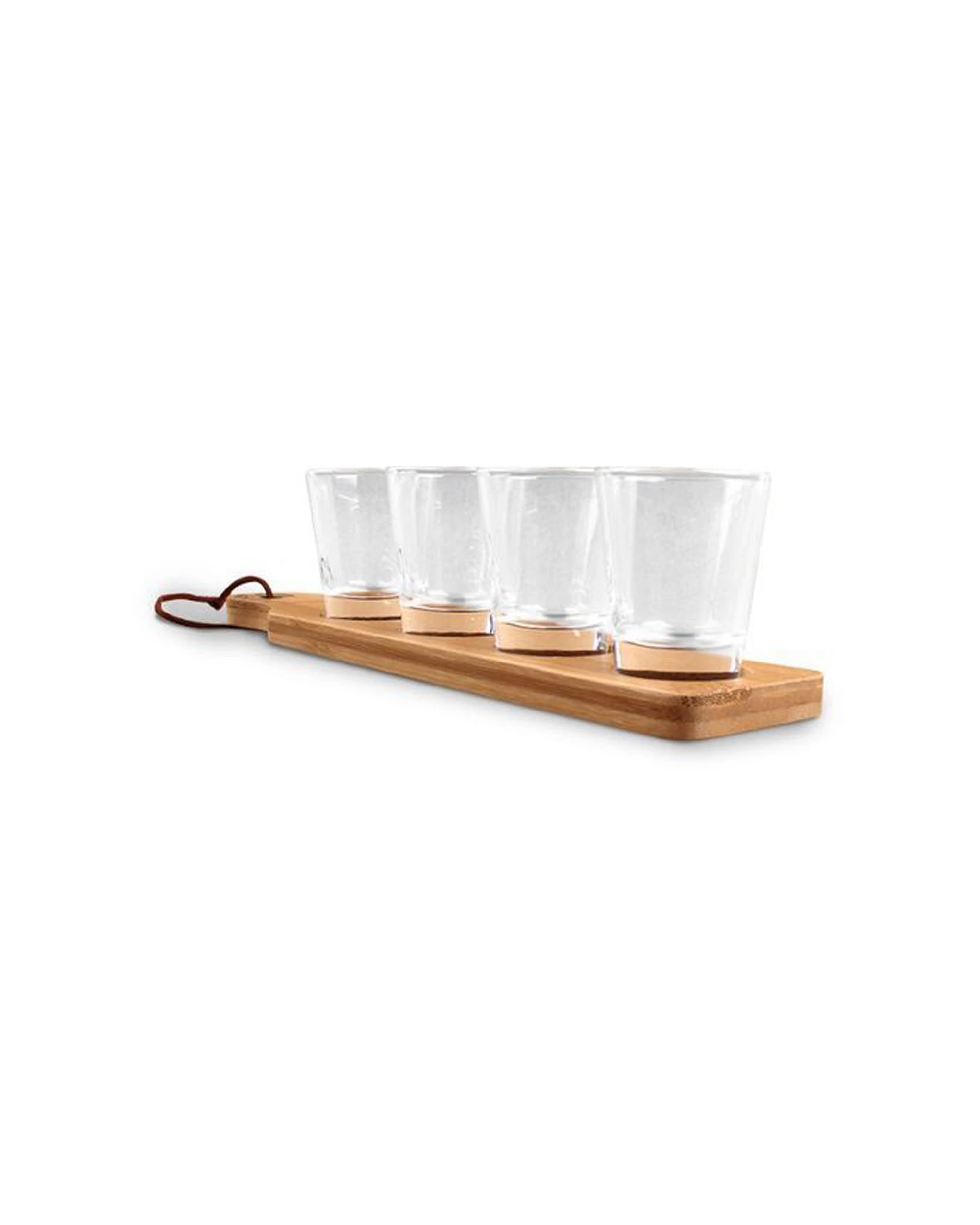 5 Mens Republic Paddle Board With 4 Shot Glasses Serving Set Wood Strap Compact Kitchenware - Multi, 5 of 6