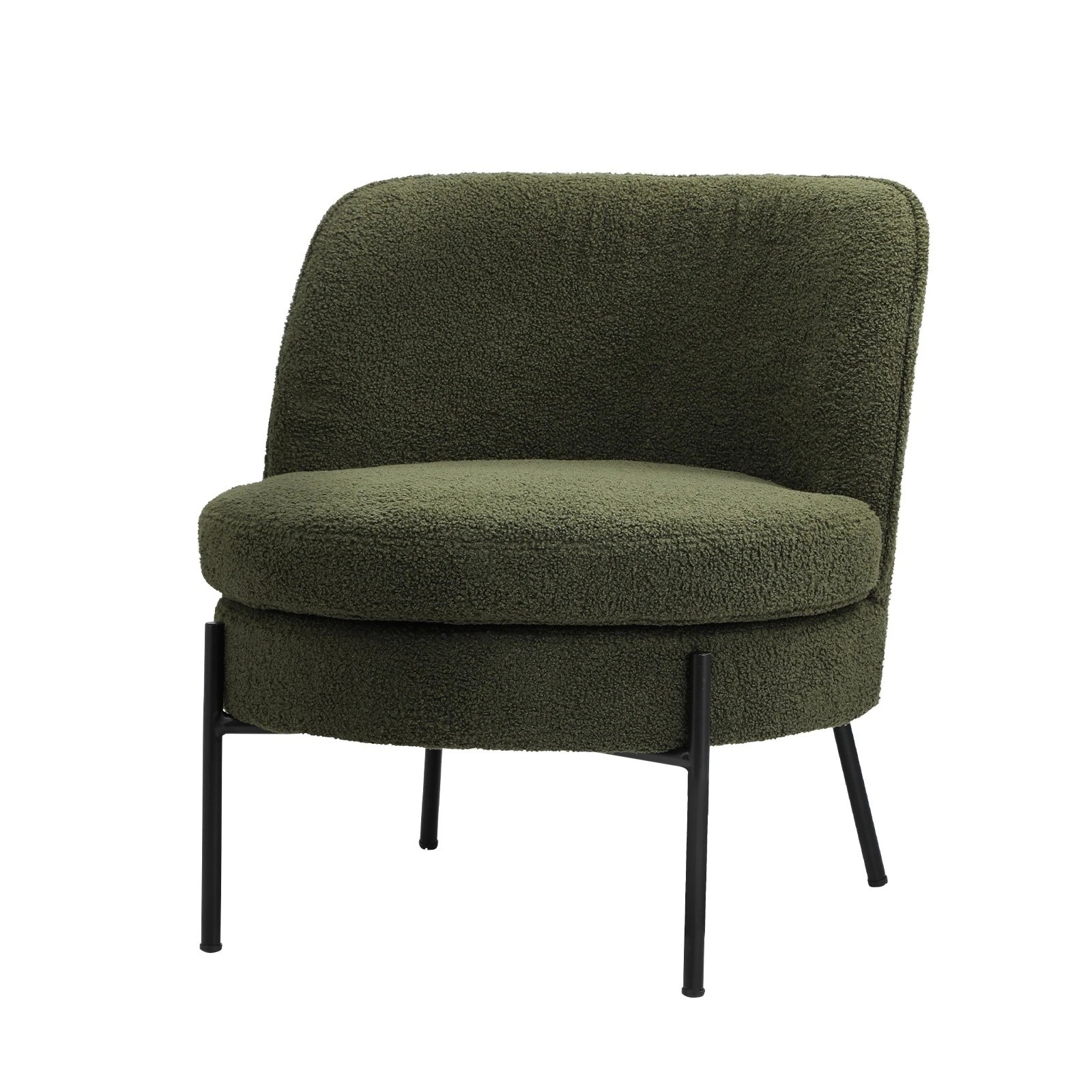 1 Oikiture Armchair Lounge Chair Accent Couch Chairs Padded Sofa Boucle - Green, 1 of 6