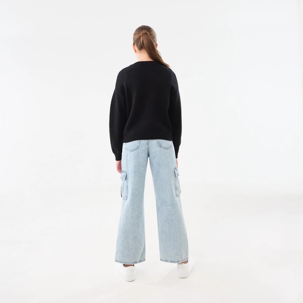 6 Bow Knit Jumper Black, 6 of 8
