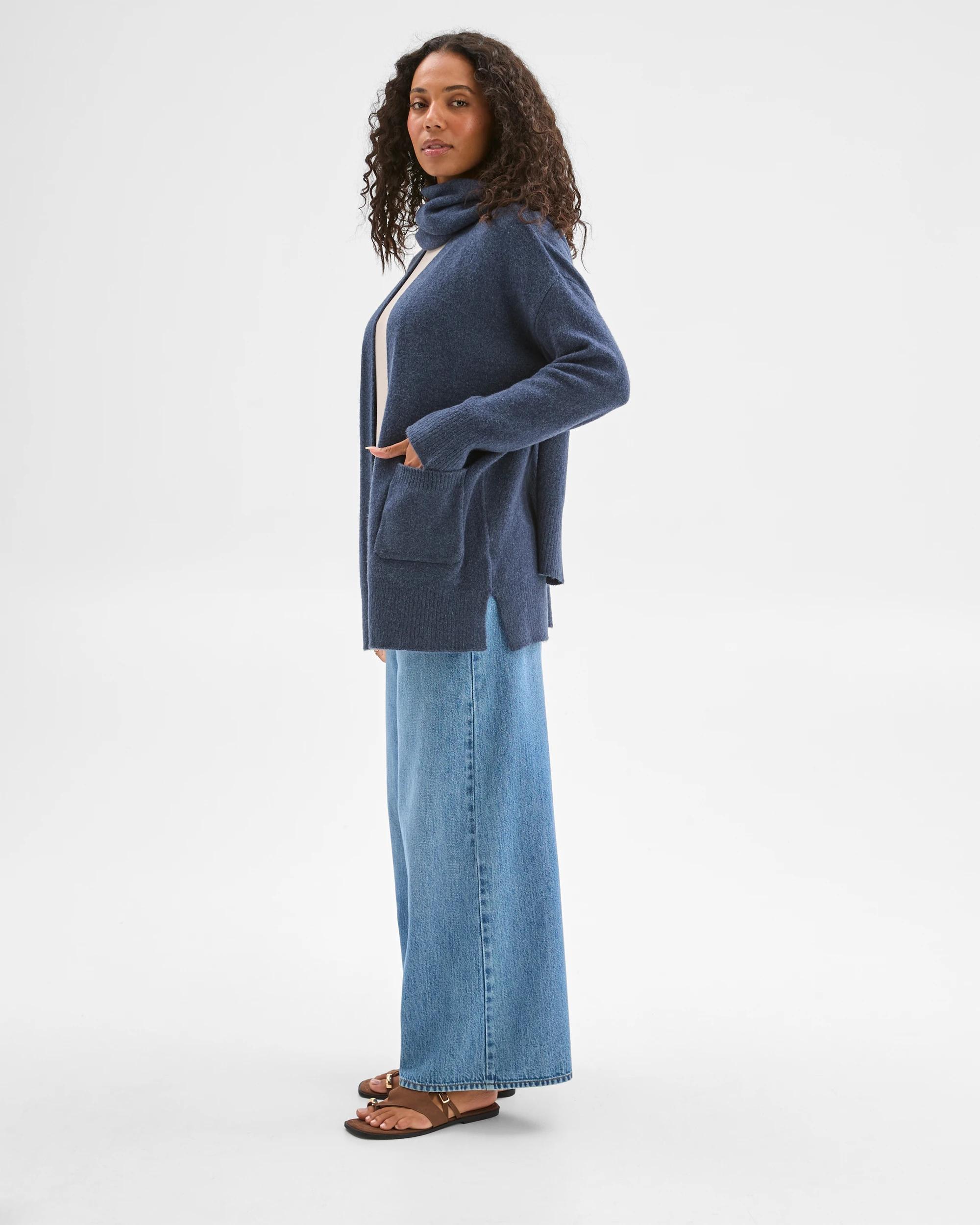 3 Target Woman Supersoft Edge To Edge Cardigan NAVY MARLE, 3 of 6