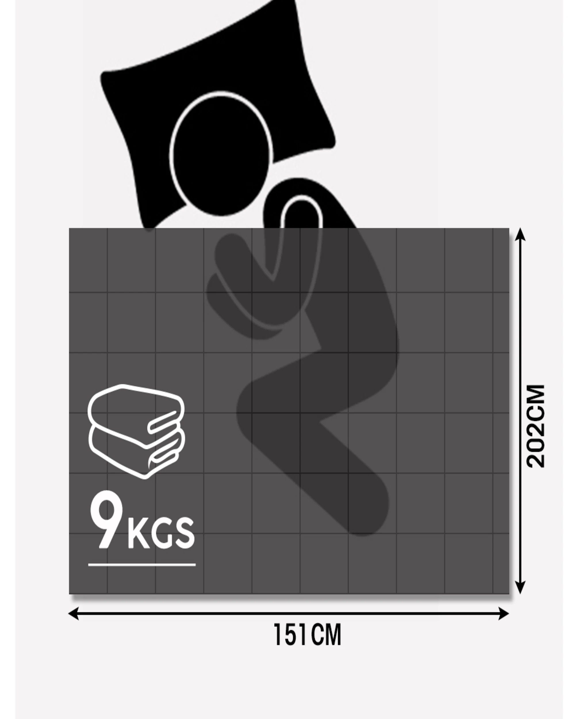 3 Dreamz 9kg Weighted Blanket - Grey, 3 of 6