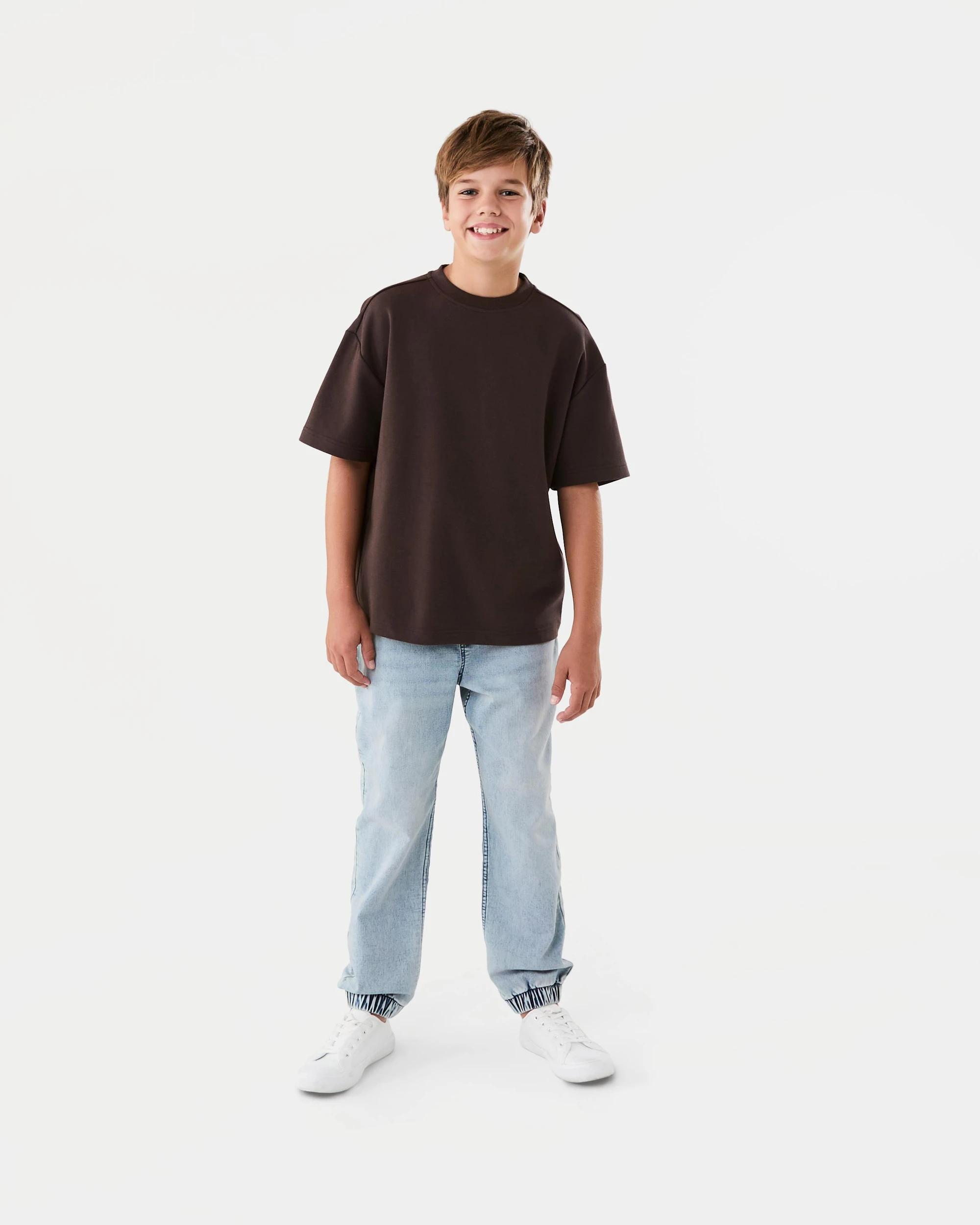 5 Short Sleeve Oversize Interlock T-shirt Seal Brn, 5 of 6