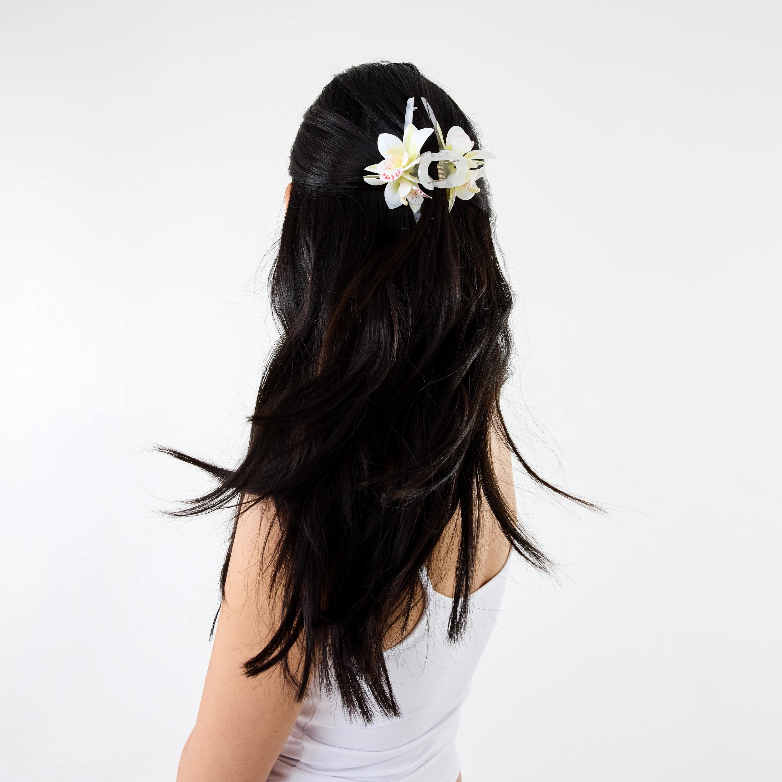 3 White Orchid Cluster Claw Hair Clip, 3 of 6