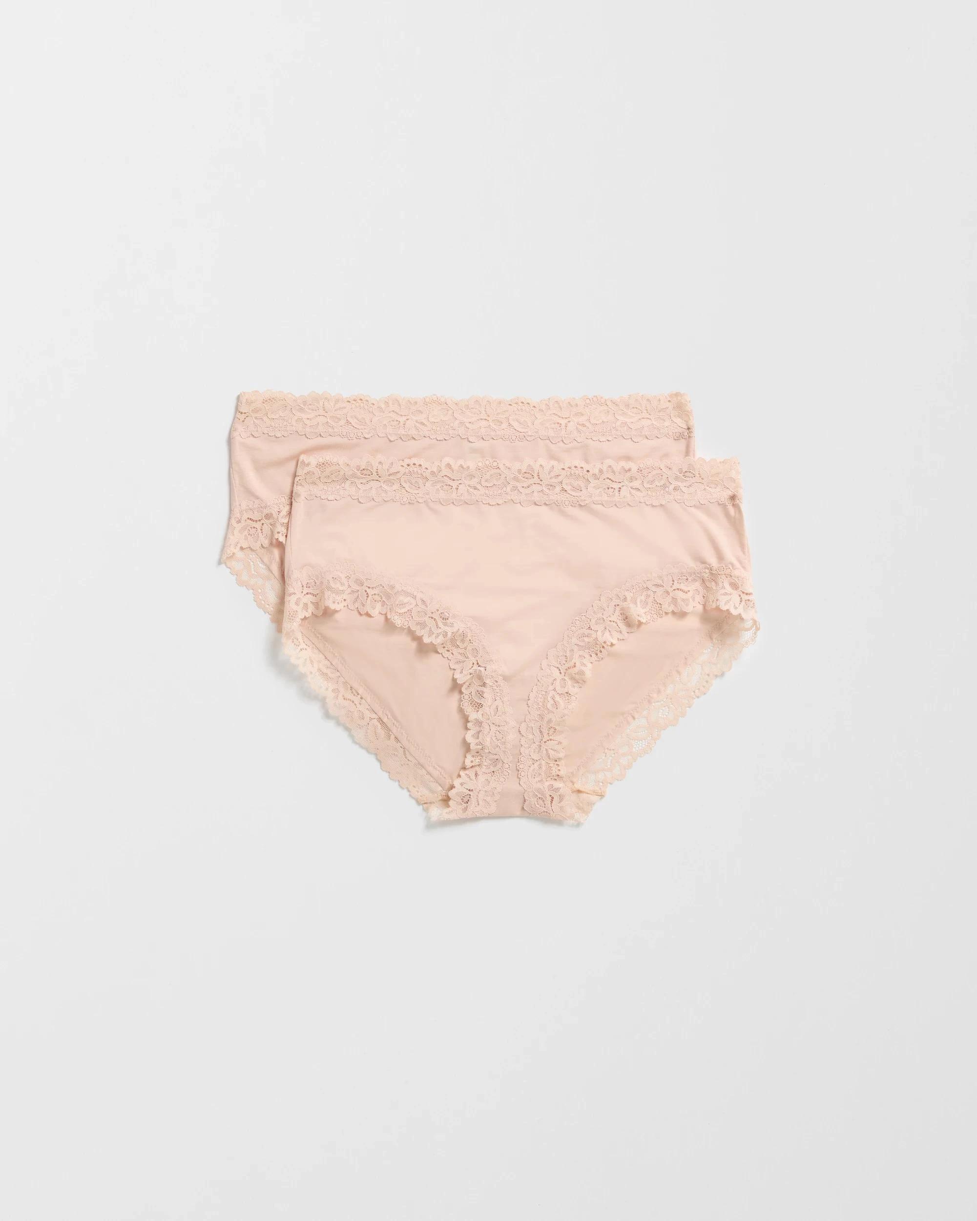 1 Target Woman Modal and Lace 2 Pack Midi Briefs BARE BEAUTY, 1 of 4