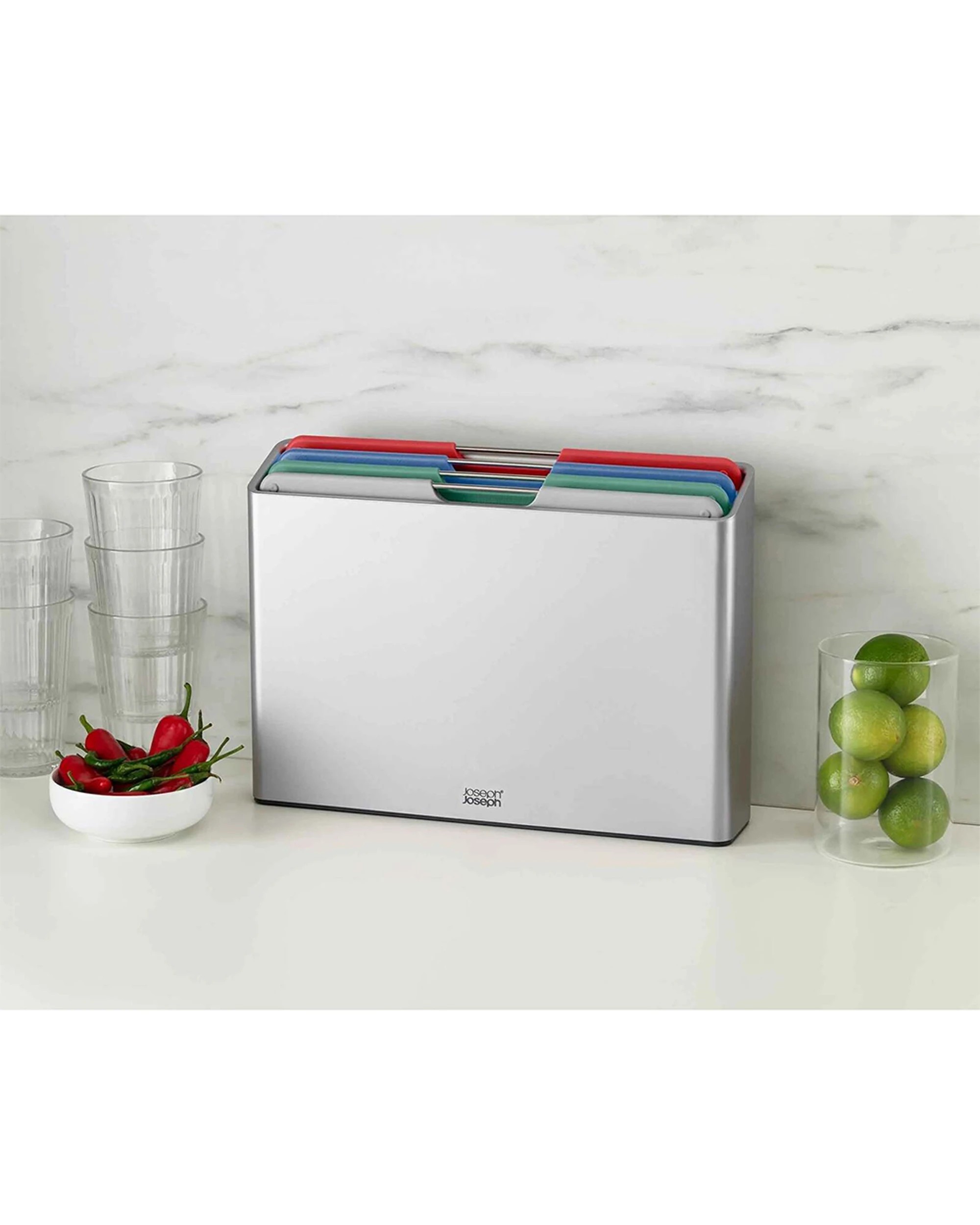 2 Joseph Joseph Folio Large Chopping Board With Storage 4pc Set - Multi, 2 of 6