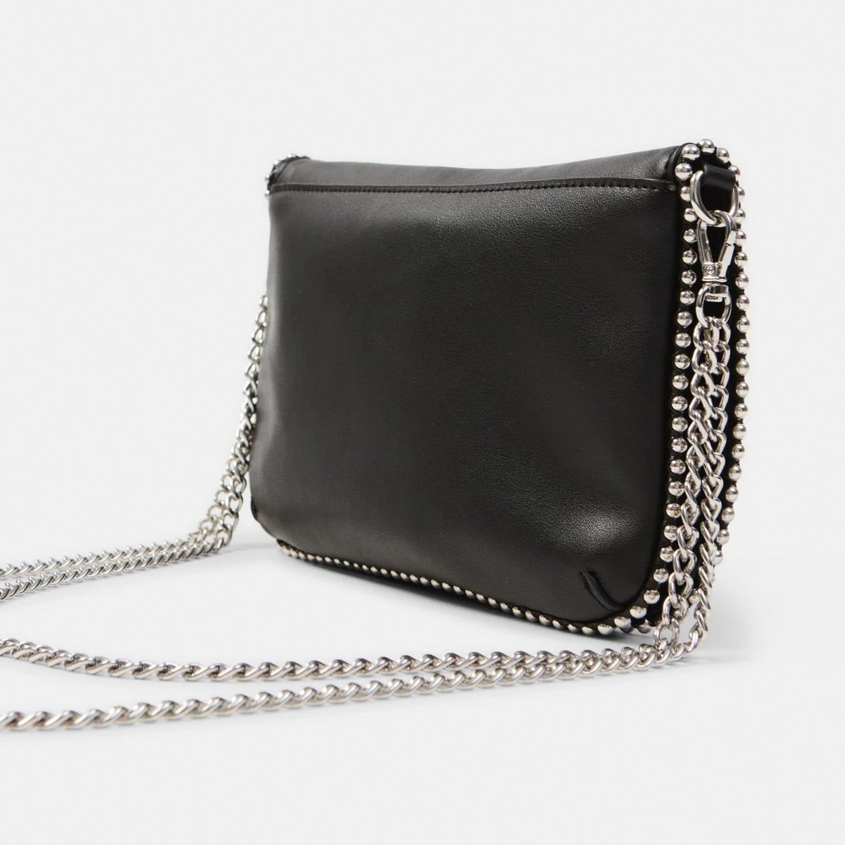 3 Metal Trim Crossbody Bag Black, 3 of 6