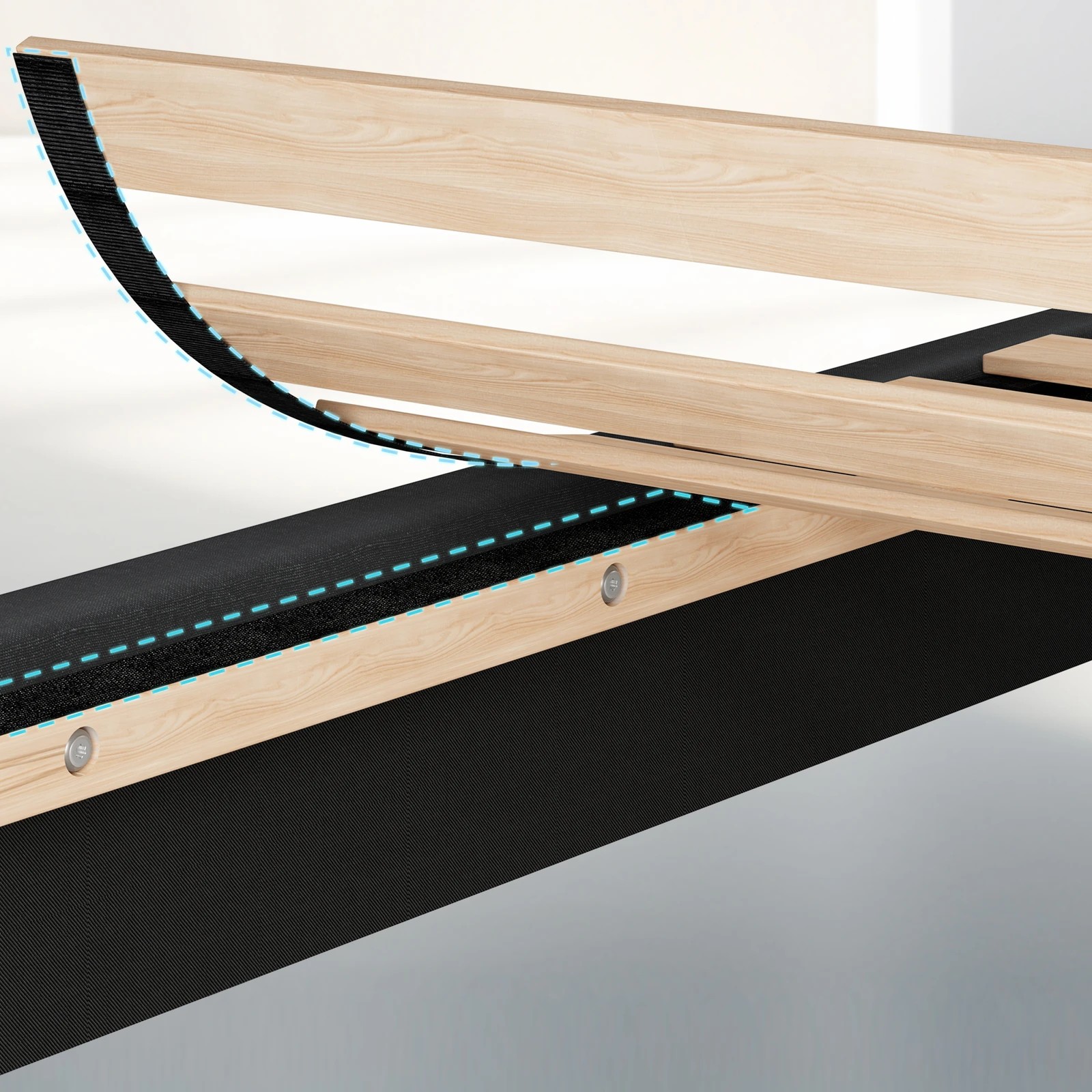 7 Alfordson Bed Frame King Size Upholstered Wingback Base Fabric Sarah - Charcoal, 7 of 10