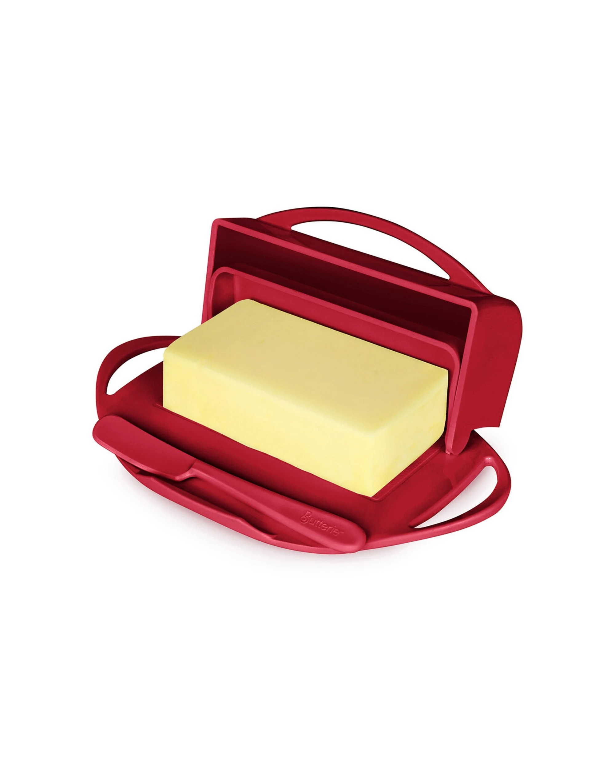 4 Butterie 2PK Plastic Flip Top Lid Butter Dish with Spreader 22.9x14cm - Red, 4 of 8