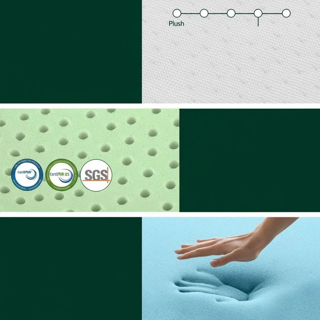 4 Giselle 20cm Memory Foam Mattress Green Tea King Single - King Single Bed - White, 4 of 4