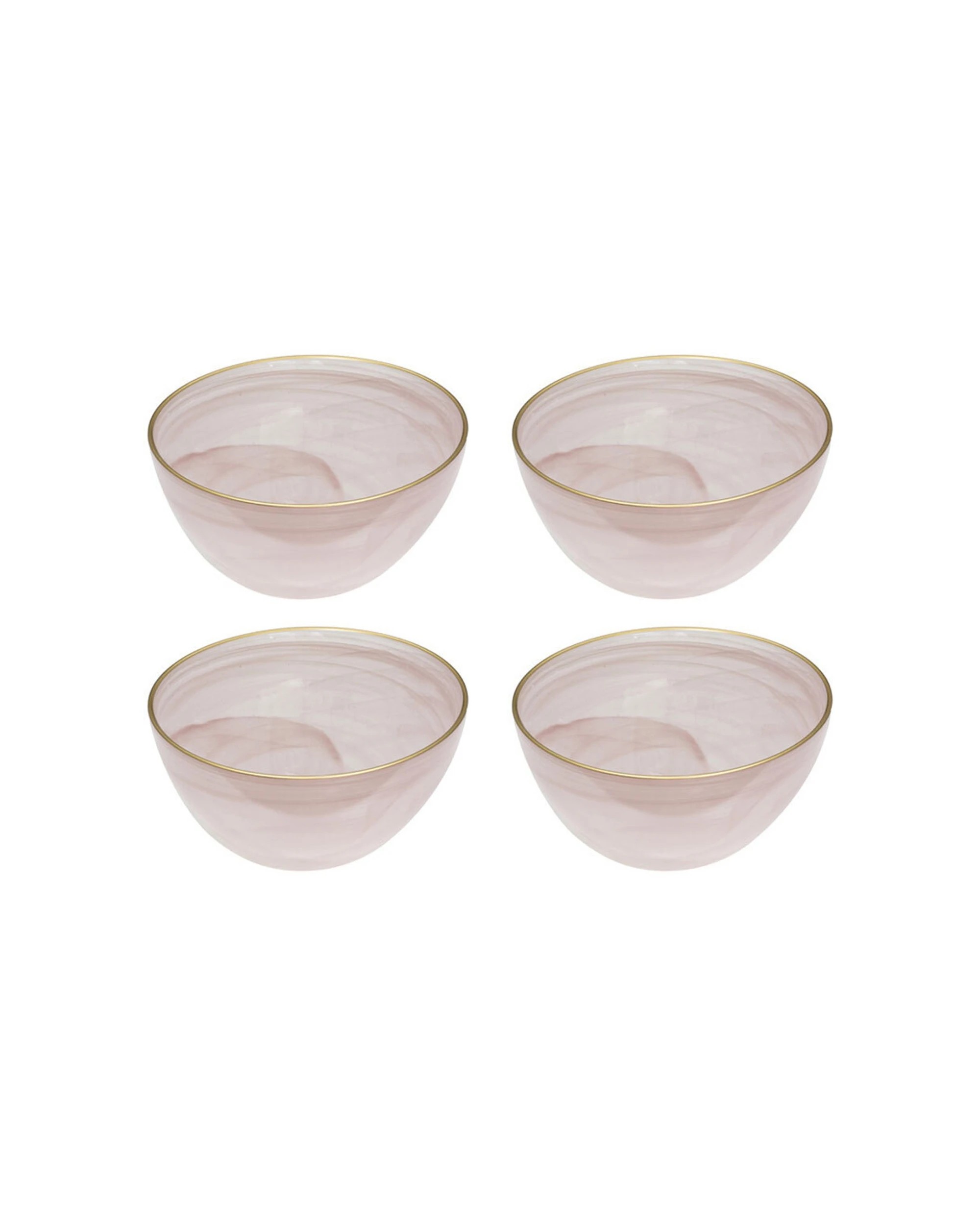 1 Ladelle 4PK Ismay Glass Soup & Rice Bowl Dinnerware Set 750ml - Pink, 1 of 2