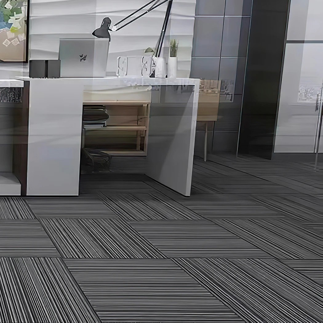 7 Marlow 20pcs 50x50cm Carpet Tiles Striped Pattern, 7 of 8