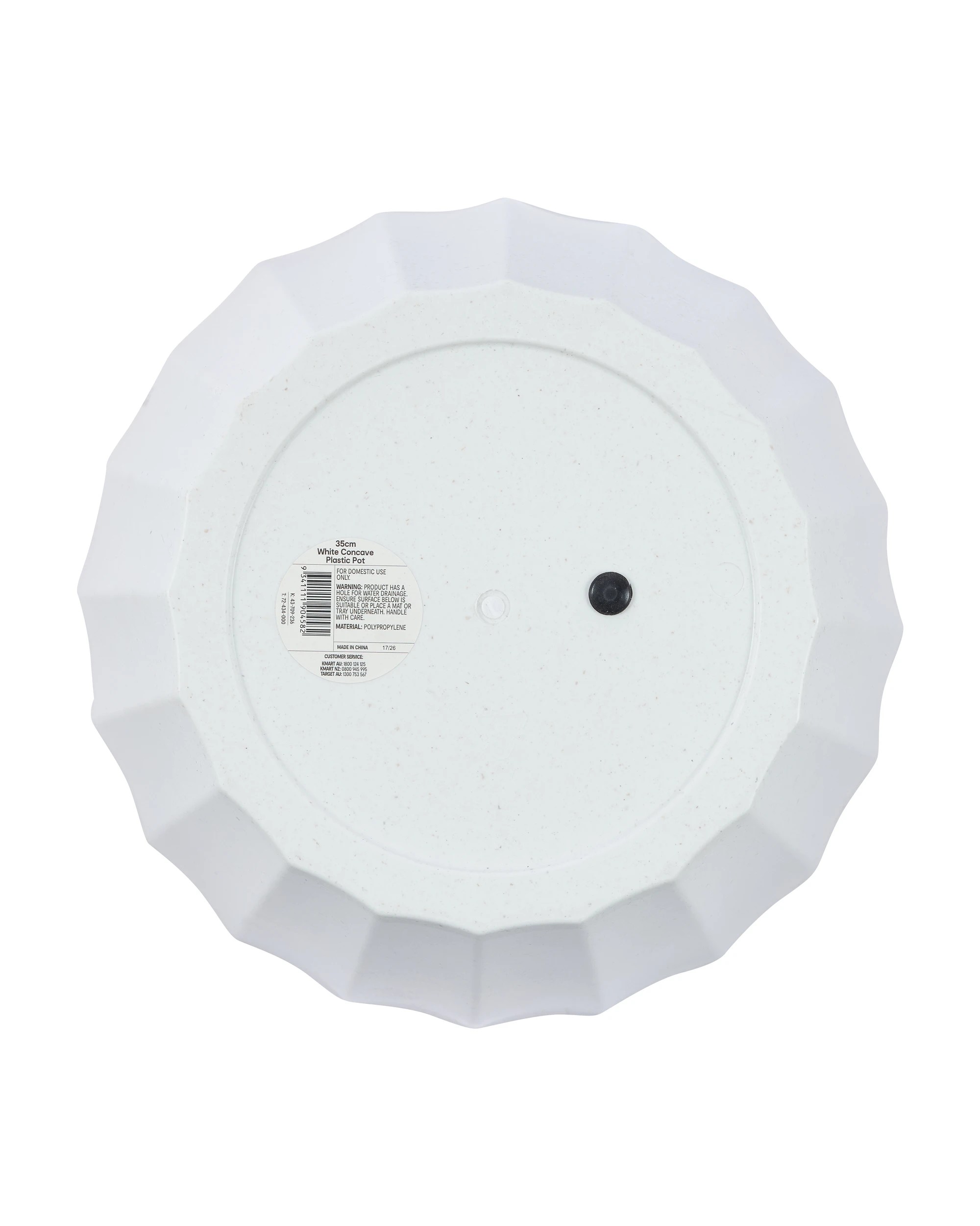 3 35cm Concave Plastic Pot - White, 3 of 3