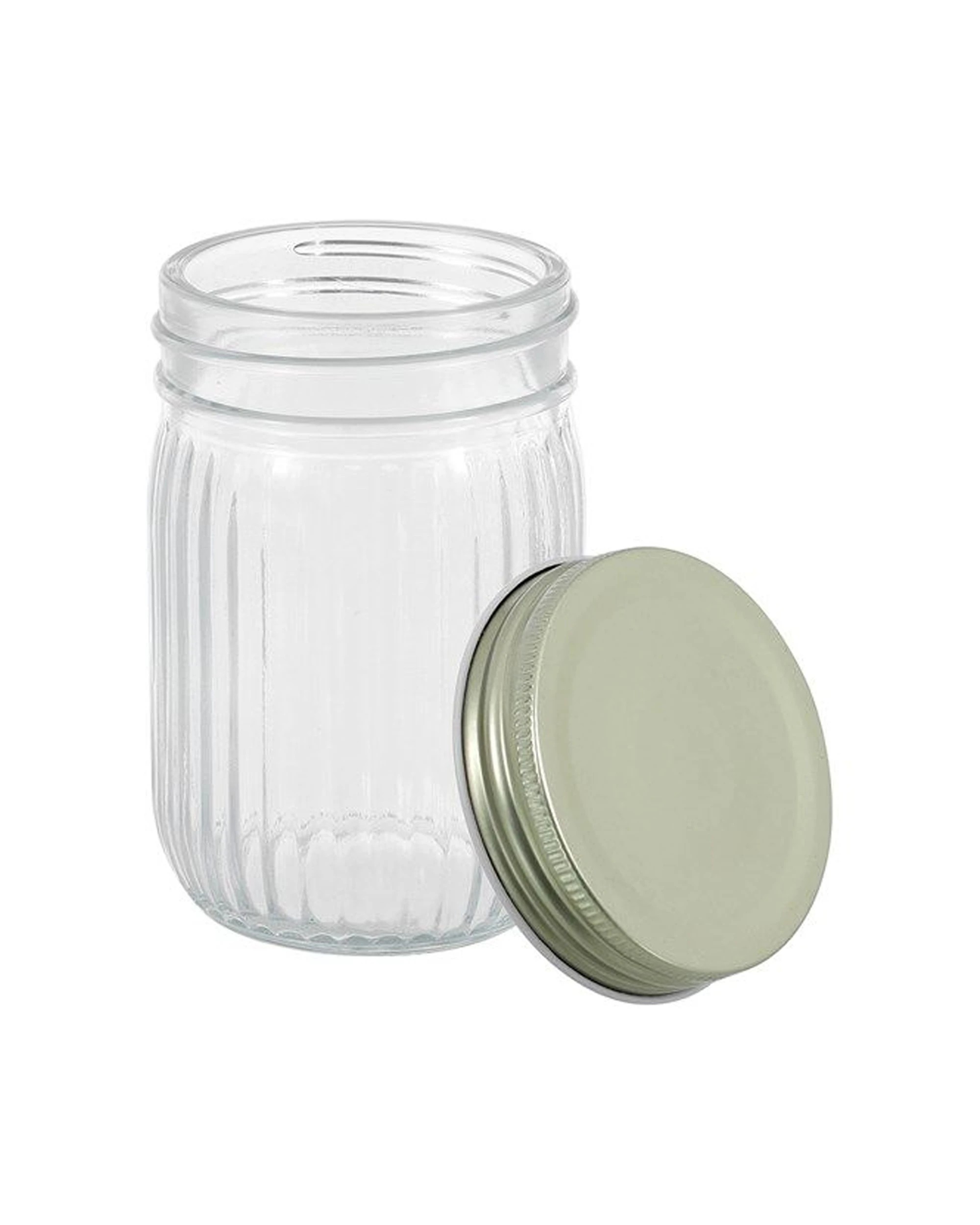 1 Lemon & Lime Roma Ribbed Conserve Glass Jar With Air-tight Screw Lid 300ml
 - Gold, 1 of 4