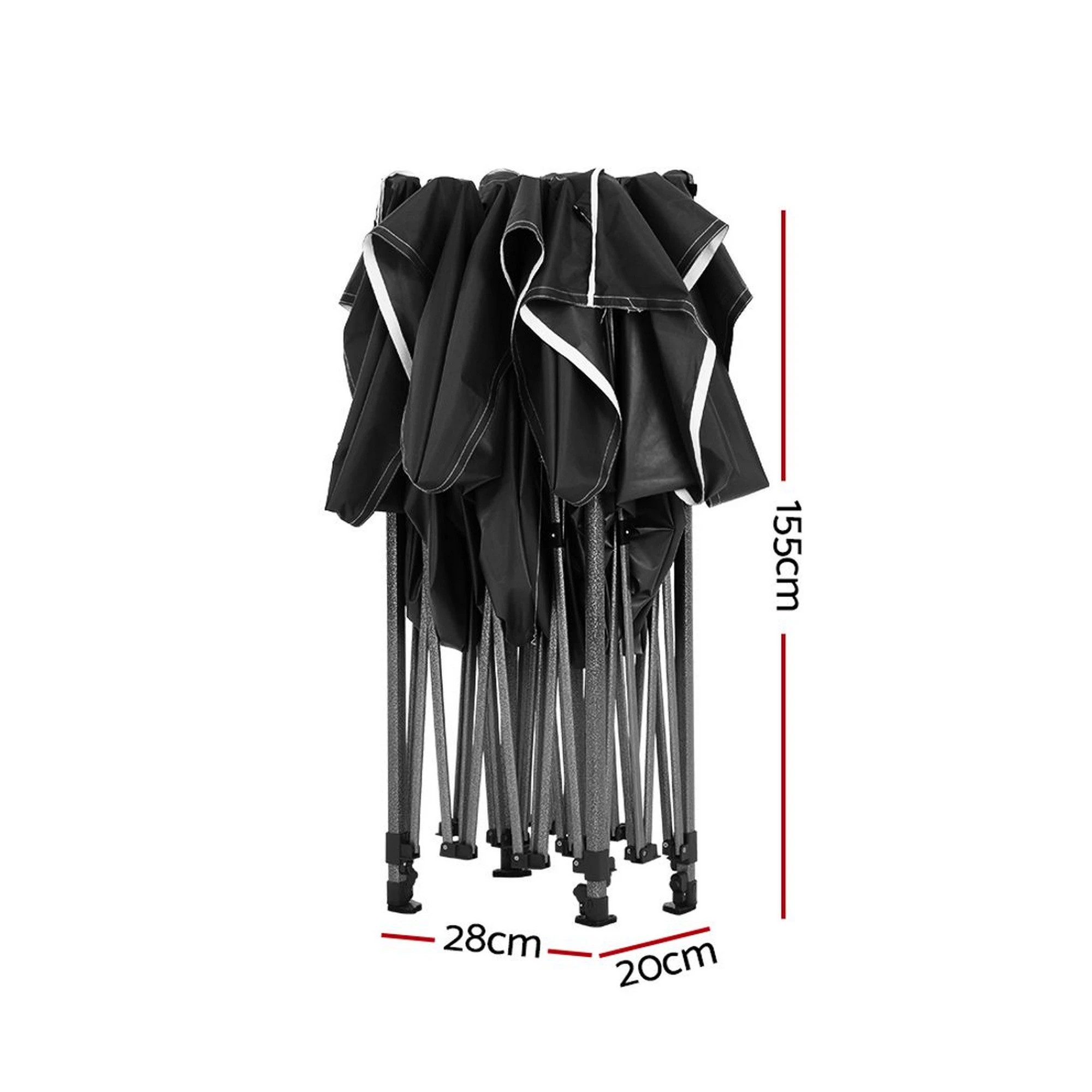 3 Instahut Gazebo Pop Up 3x4.5m w/Base Podx4 Marquee Folding Outdoor Wedding Camping Tent Shade Canopy - Black - Black, 3 of 6