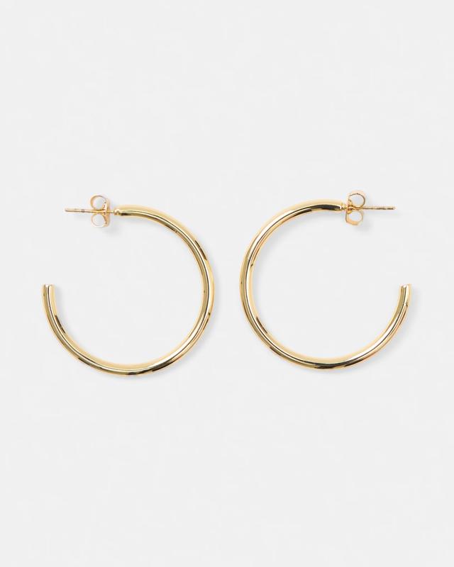 18K Gold Plated Plain Hoop Earr