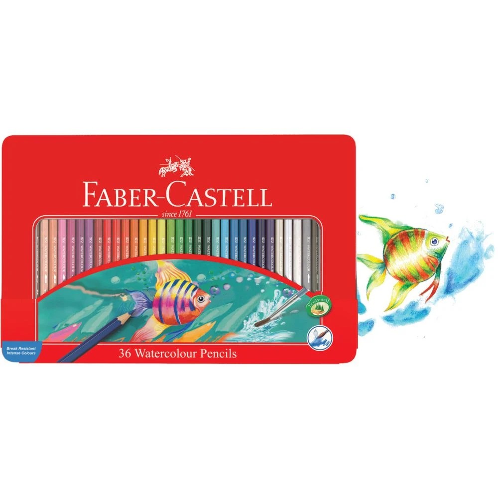 2 Faber-Castell Watercolour Pencils Tin 36 Pack, 2 of 3