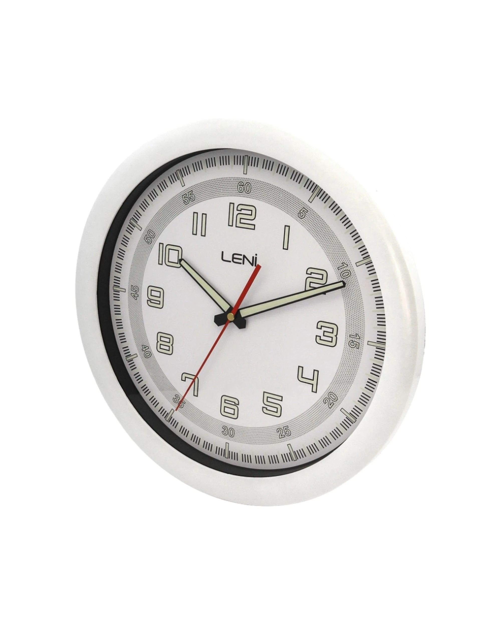 3 Leni Luminouis 32.5cm Analogue Wall Clock Glow In The Dark - White, 3 of 4
