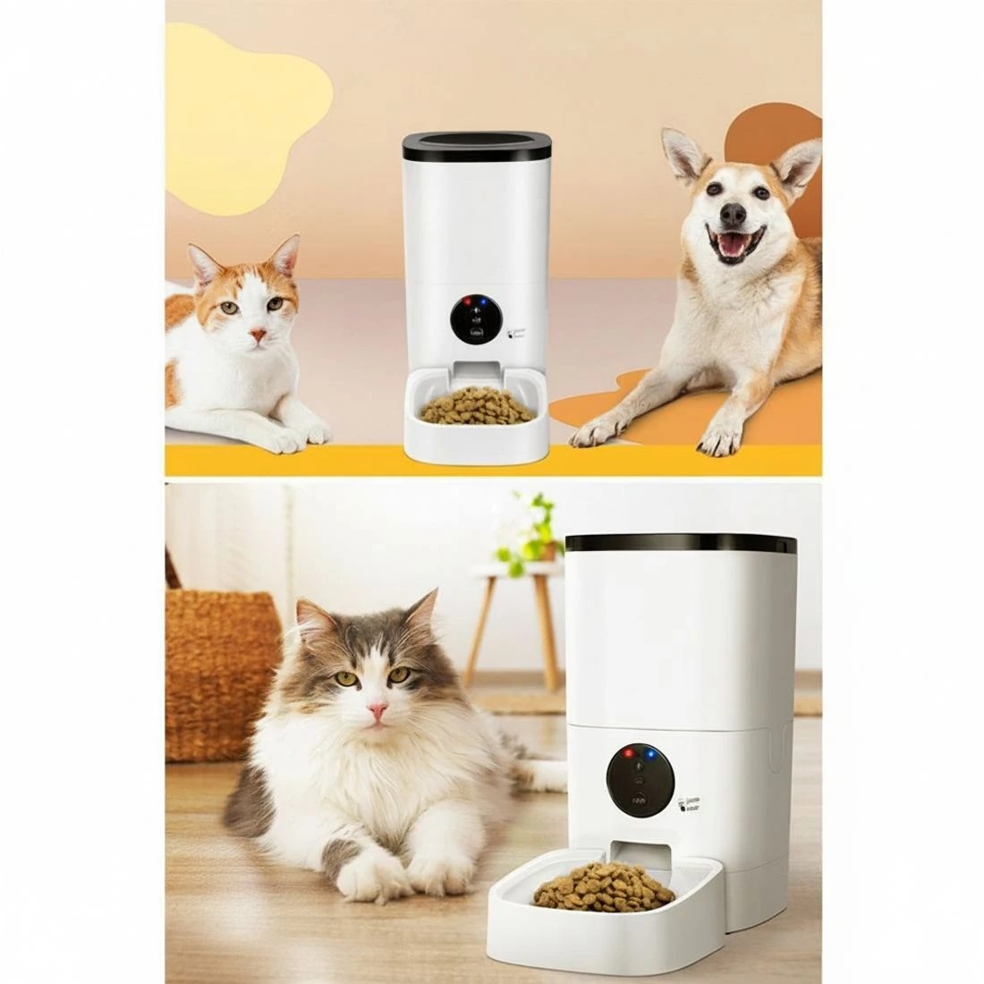 5 i.Pet Automatic Pet Feeder 6L Wifi Auto Dog Cat Smart Food Dispenser Timer - White, 5 of 6