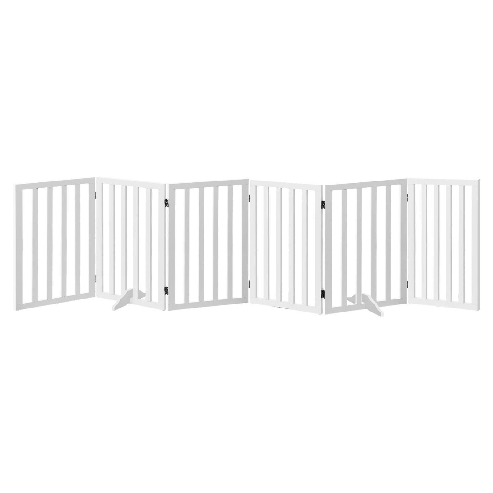 1 Alopet Wooden Pet Gate Dog Fence Safety Stair Barrier Security Door 6-Panel 80cm - White, 1 of 10