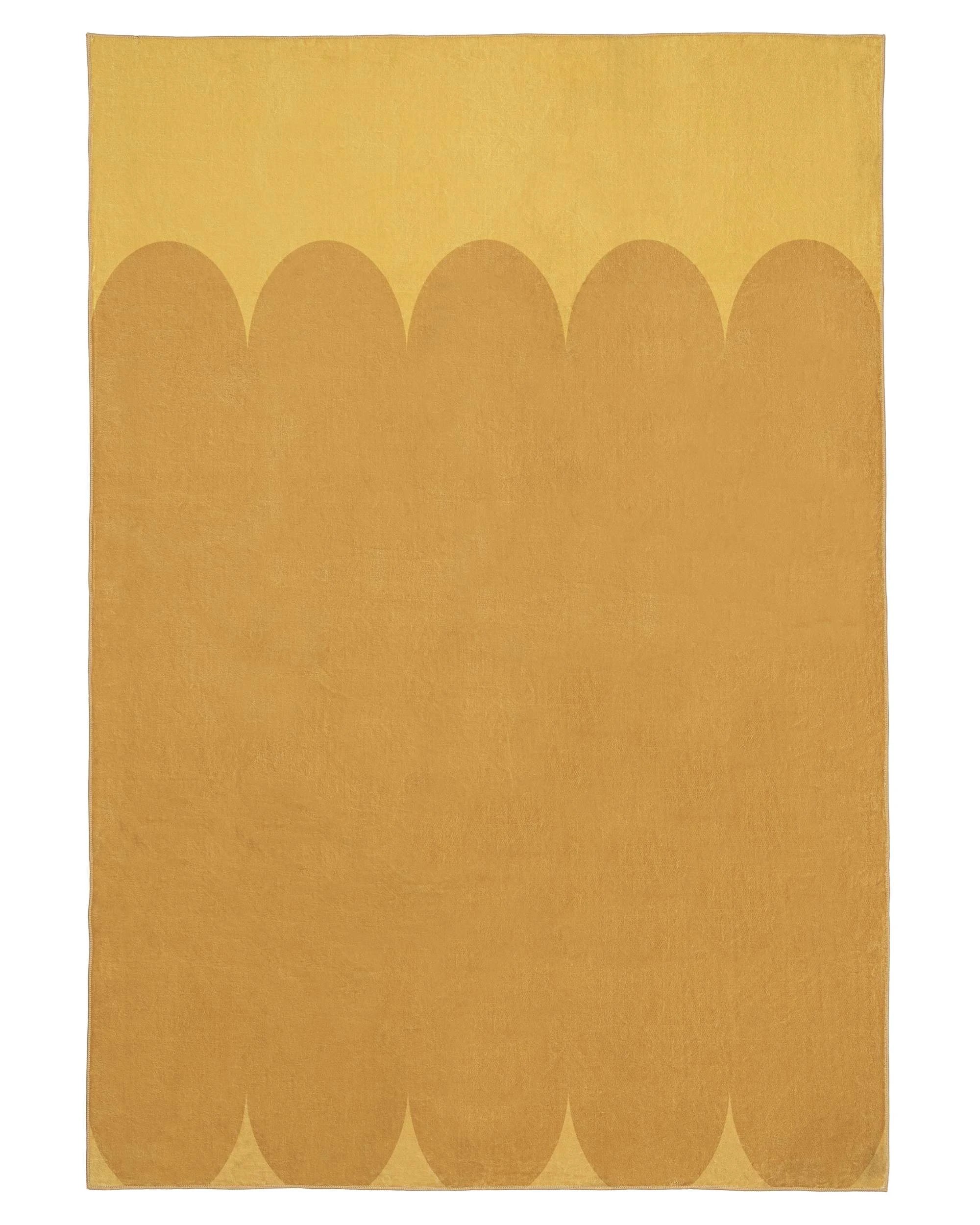 1 Loopsie Poyeni Printed Mustard Washable Rug-320cm x 230cm - Yellow, 1 of 8