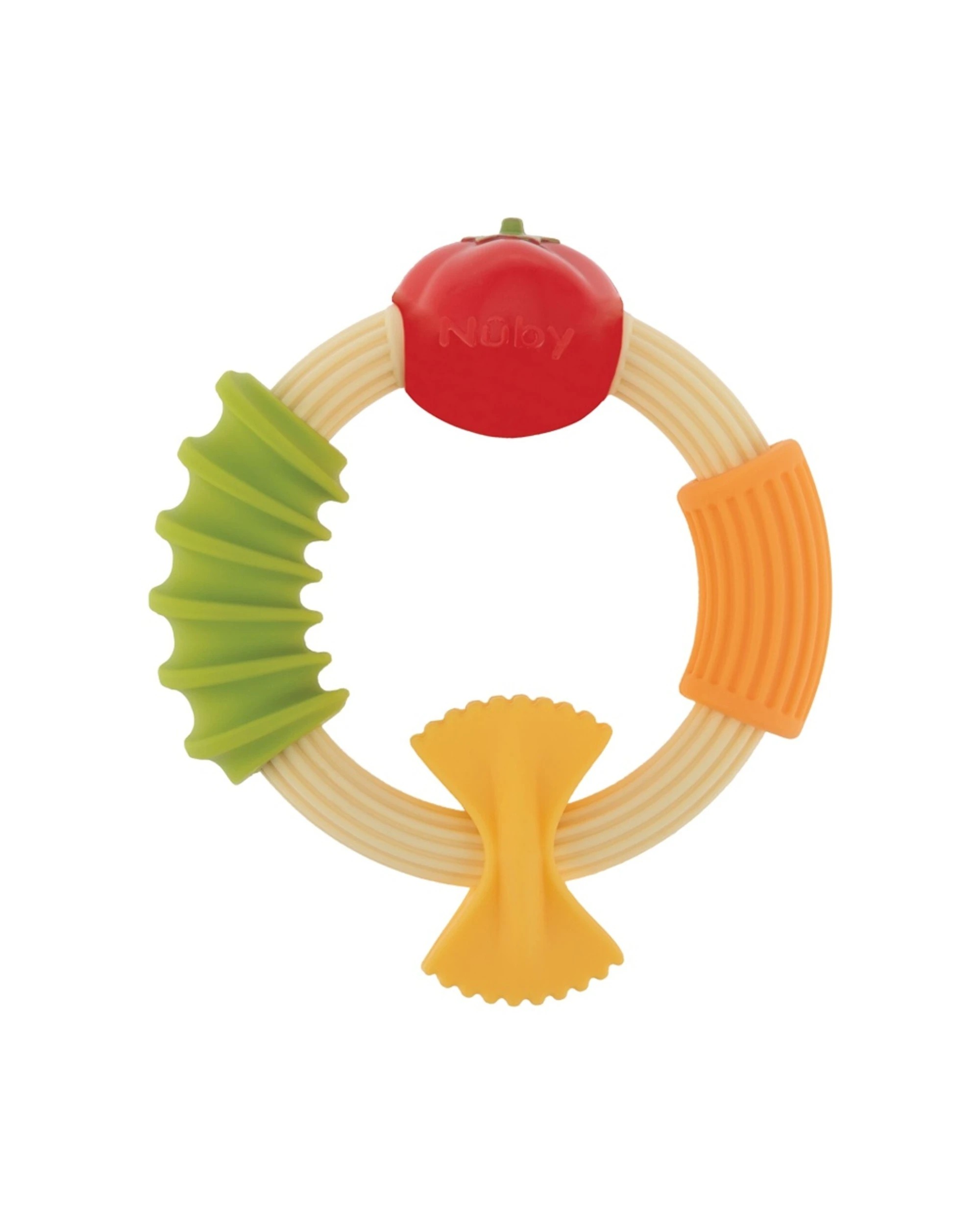 2 Nuby 6pc Pasta Ring Teether Soft Silicone Textured Shapes Baby Teething - Multi, 2 of 2