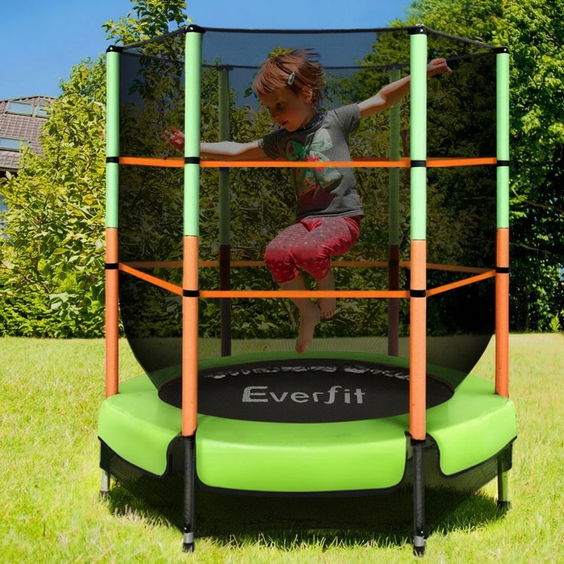 7 Everfit 4.5FT Trampoline for Kids w/ Enclosure Safety Net Rebounder Gift - Multi, 7 of 7