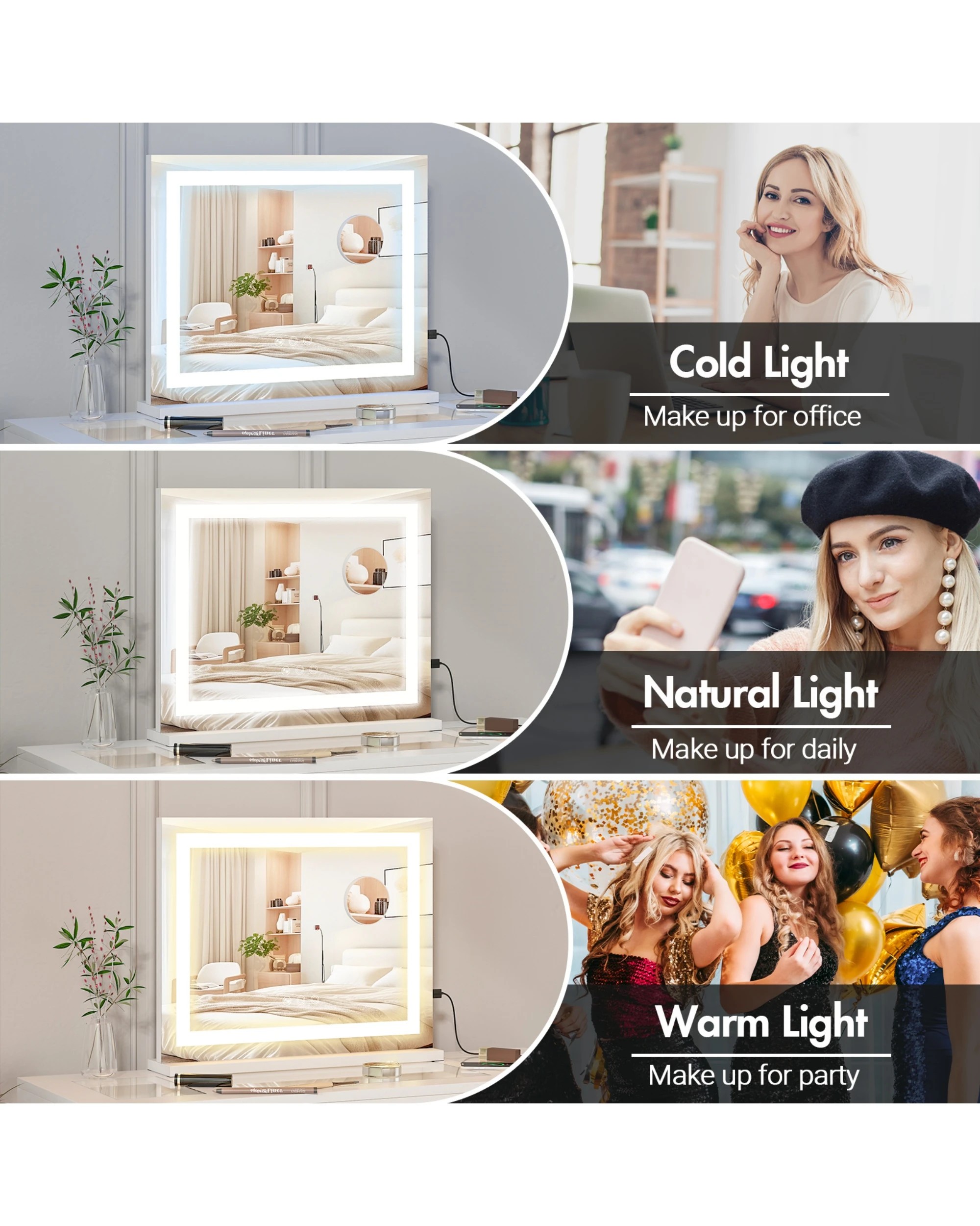 7 Advwin Hollywood Vanity Makeup Mirror With LED Lights and 5x Magnification, 7 of 8
