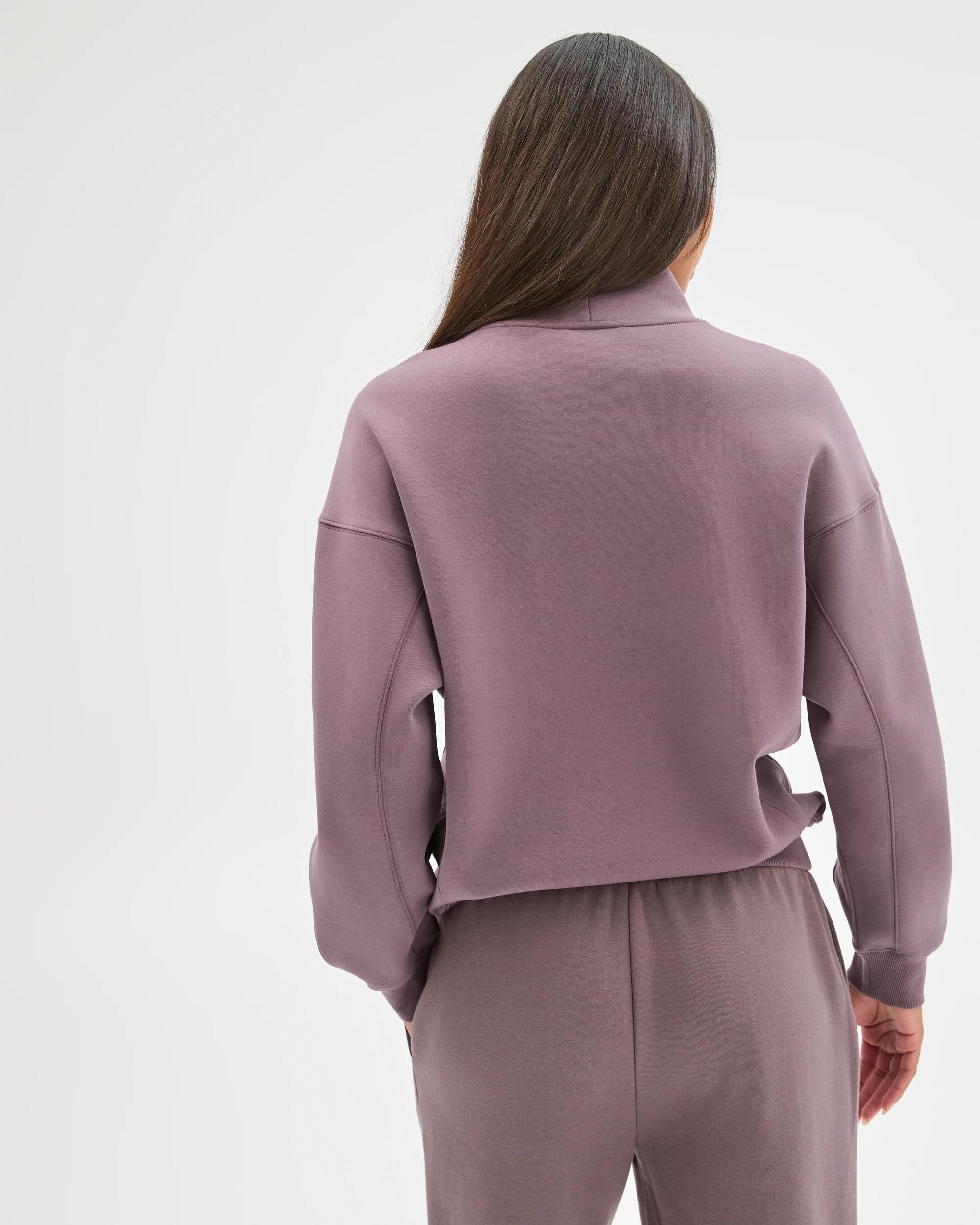 6 Target Active Australian Cotton Blend Cocoon 1/4 Zip Fleece Jumper PLUM, 6 of 6