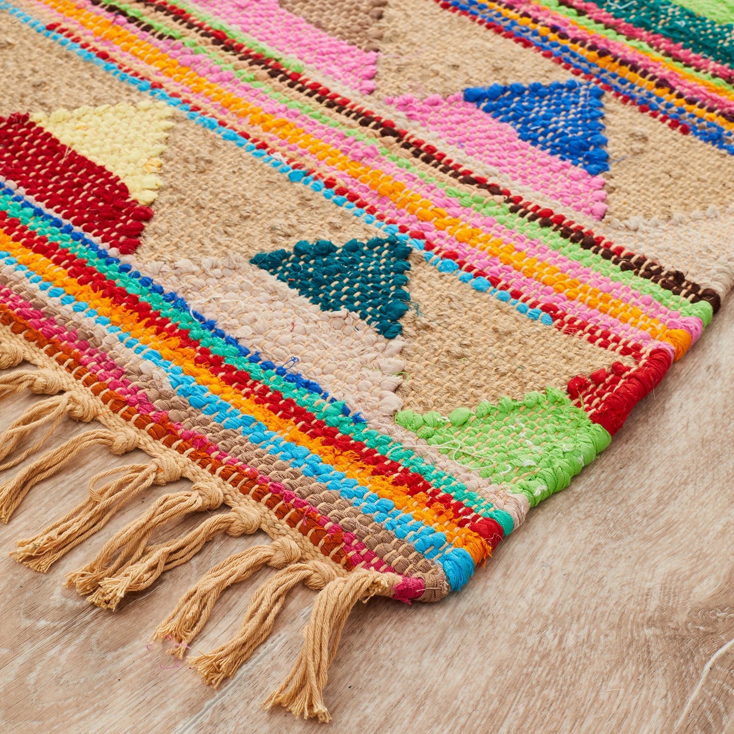3 Common Ground Rugs Solace Bunting 270x180cm - Large Handwoven Jute Floor Rug - Natural, 3 of 7
