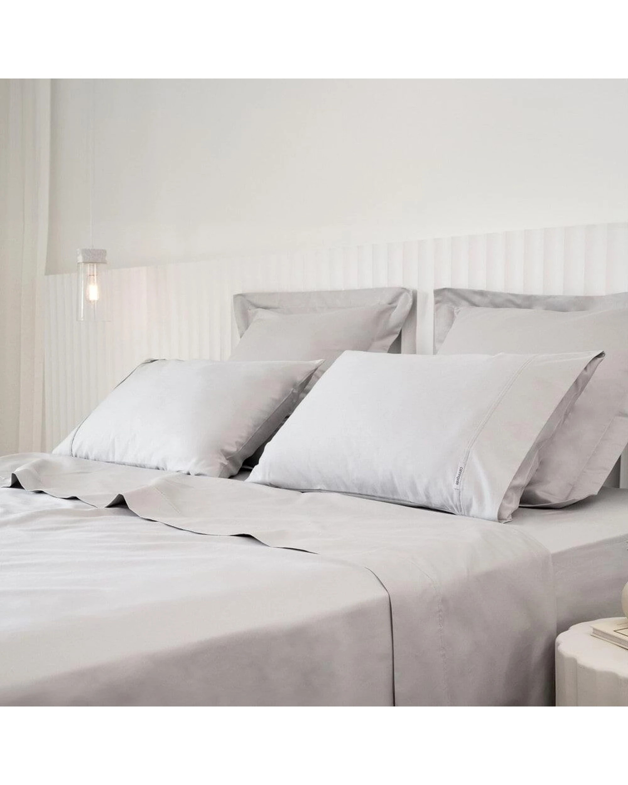 5 Canningvale Mille 1000TC Long Staple Cotton Bed Sheet Pillowcase Set - Super King Bed - Silver, 5 of 5