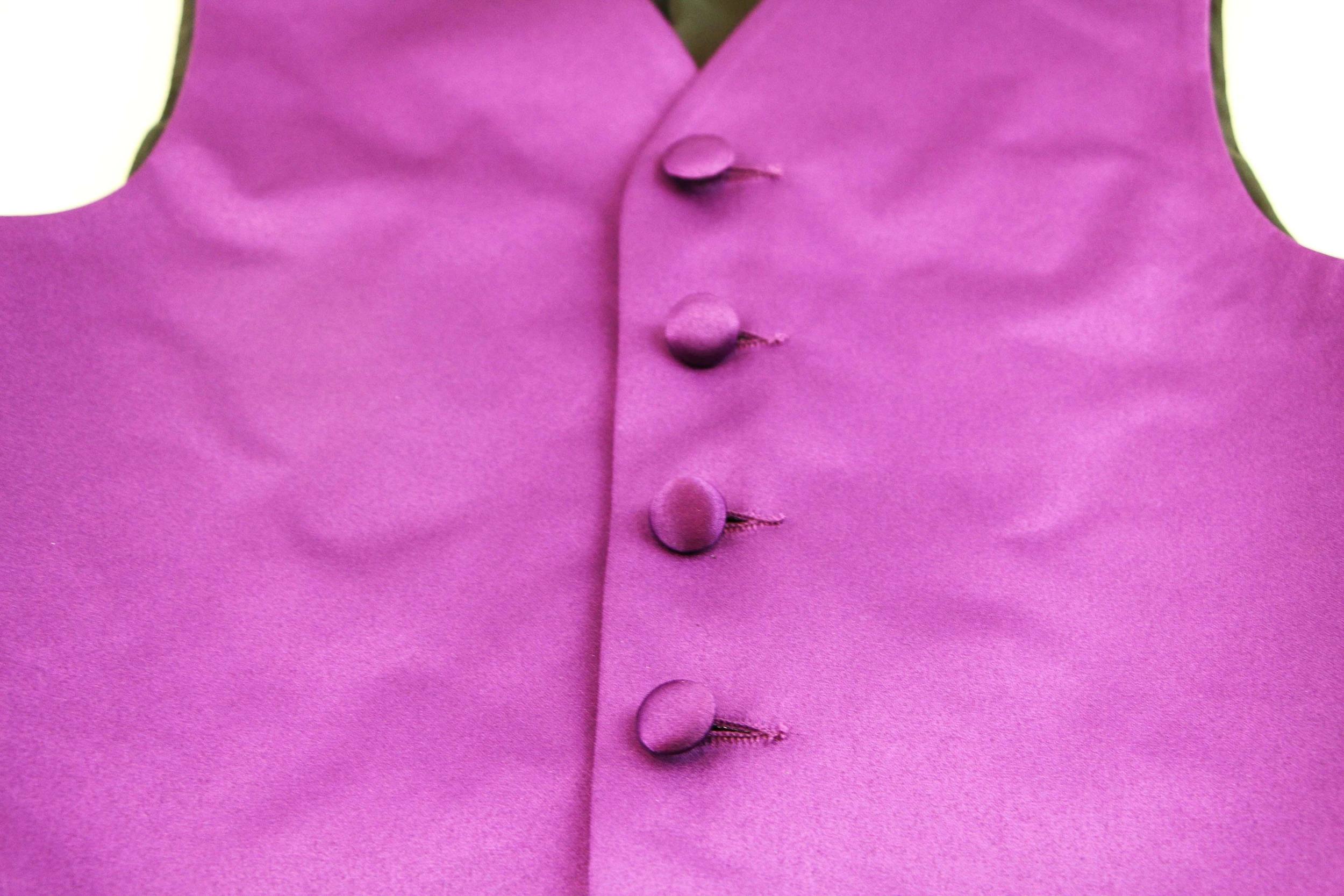 3 Zasel Boys Junior Vest Adjustable Waistcoat DARK PURPLE, 3 of 4