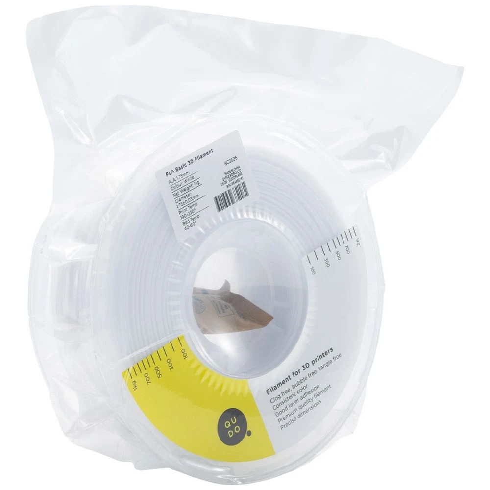 4 Qudo PLA 3D Filament White, 4 of 7
