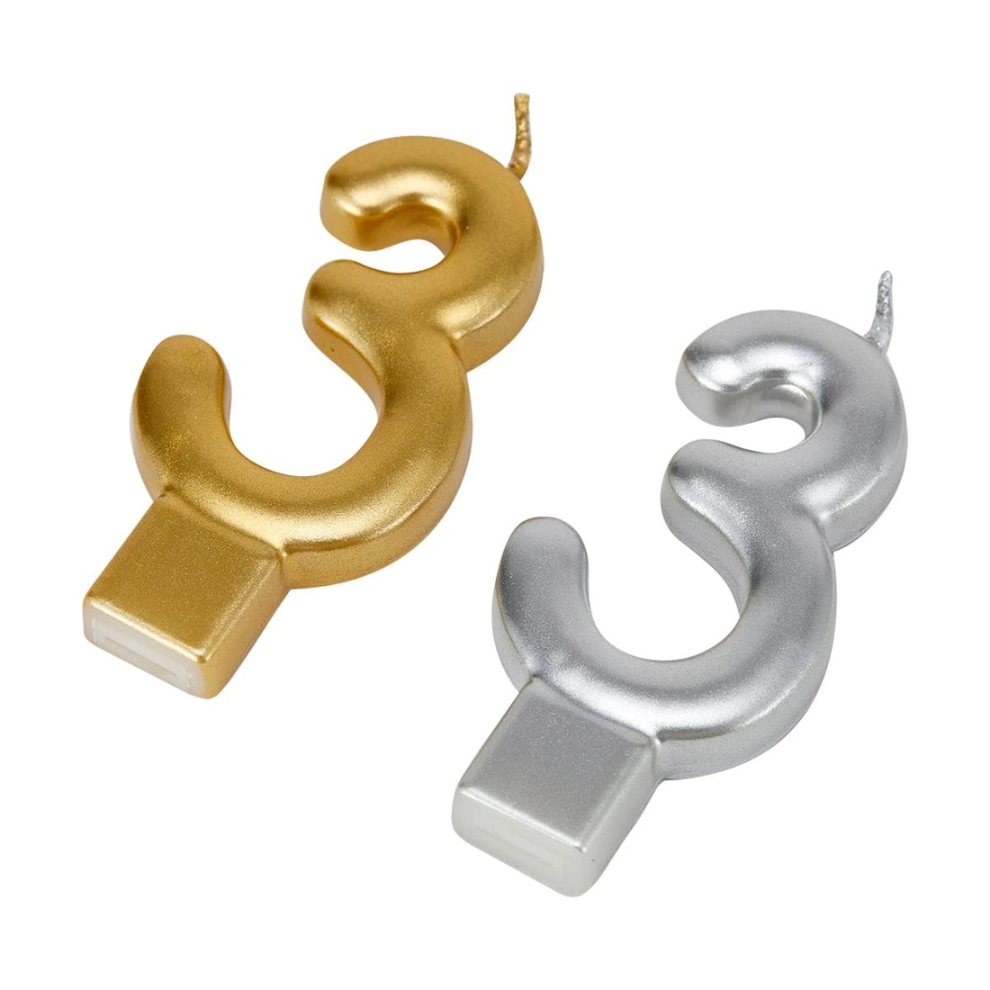 4 Metallic Candle Number 3 - Assorted, 4 of 6