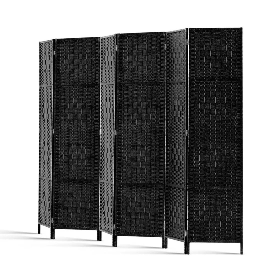 5 Artiss 6 Panel Room Divider Screen 245x170cm Woven - Black, 5 of 8