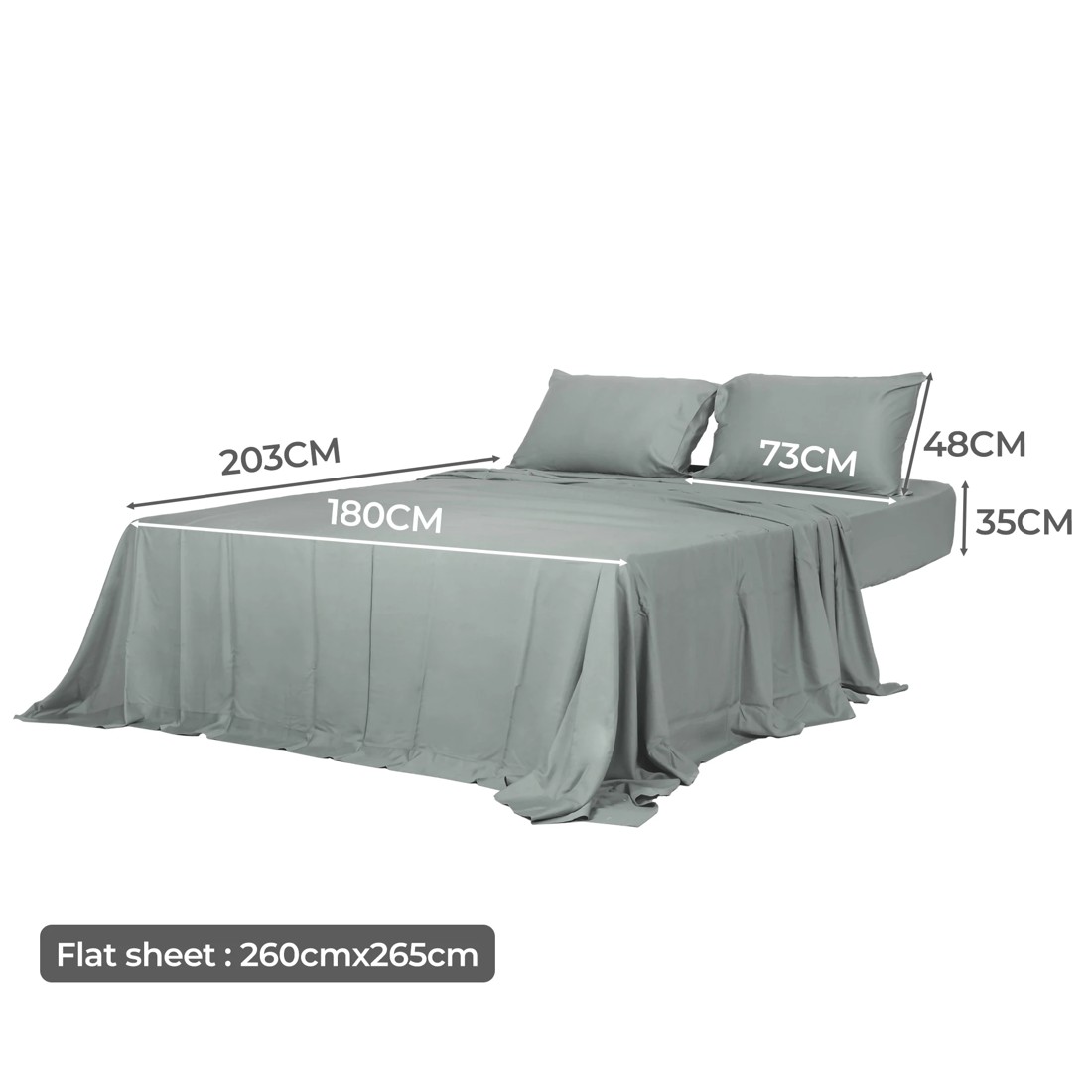 5 Dreamz Grey Bamboo Bed Sheet Set - King Bed, 5 of 6